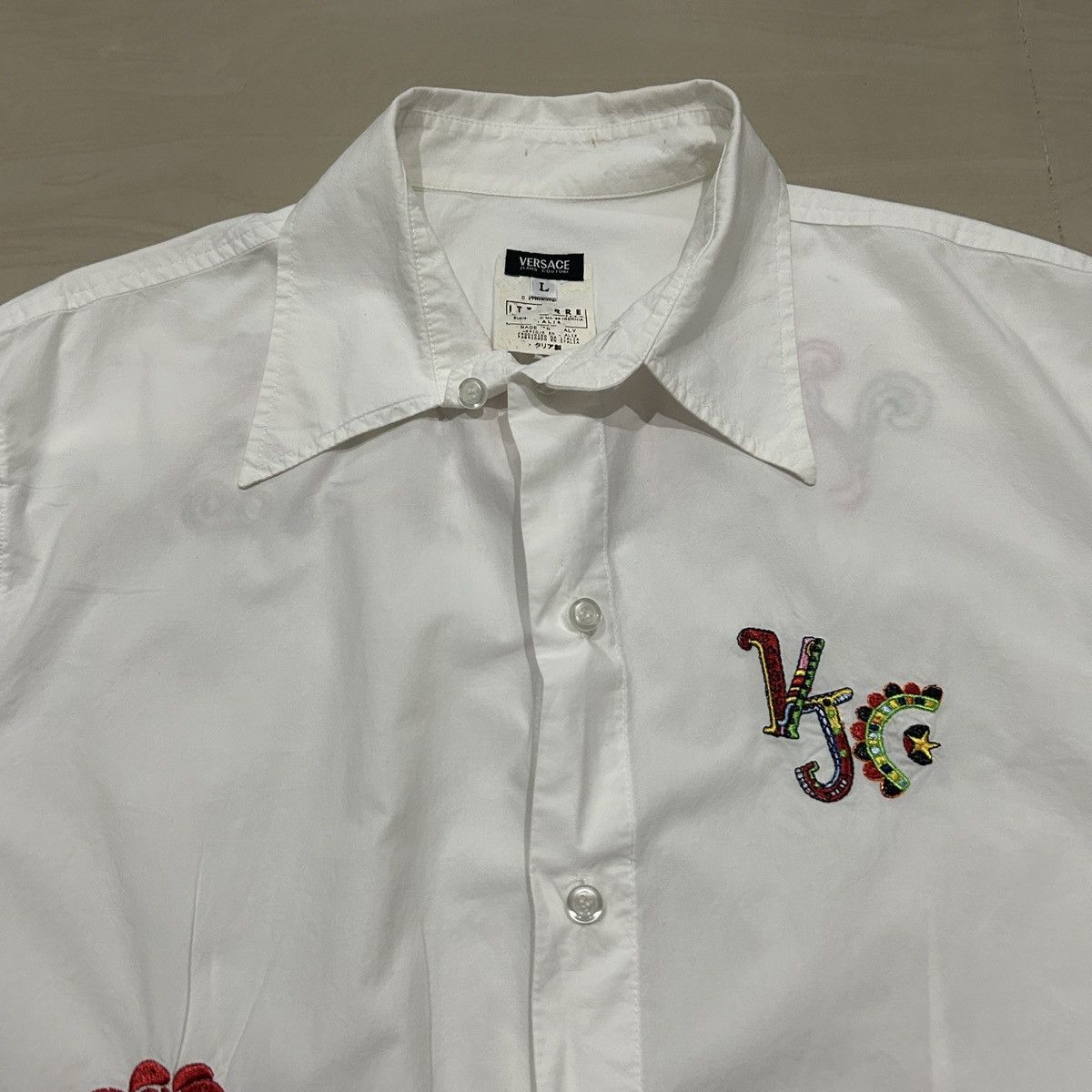 Versace Vintage Versace Jeans Couture White Embroidered Size M / US 6-8 / IT 42-44 - 3 Thumbnail