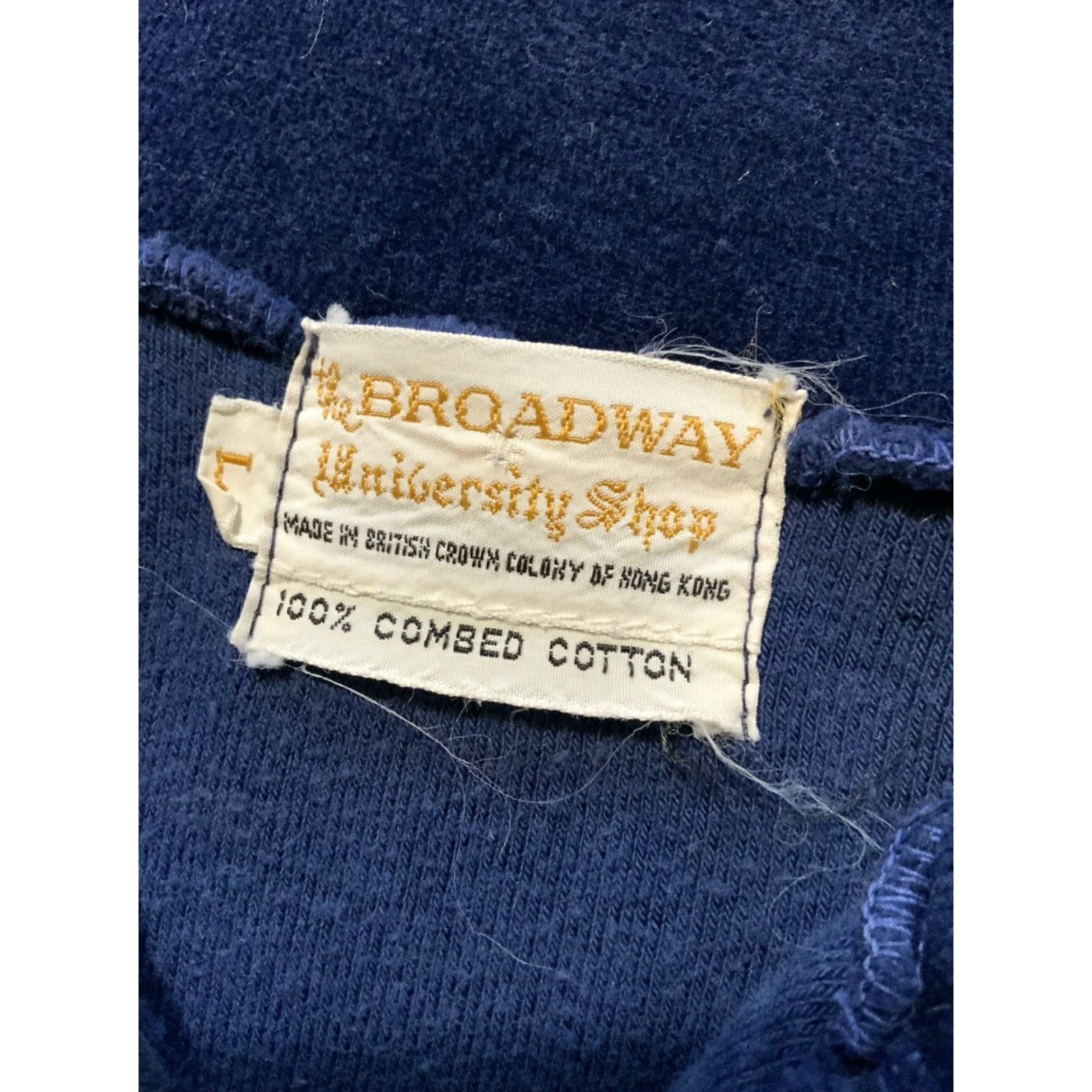 Vintage VINTAGE The Broadway University Shop Velour Zip Pullover Shirt L Mens 70s Combed Cotton Velour 44 Chest 30" Size US L / EU 52-54 / 3 - 5 Thumbnail