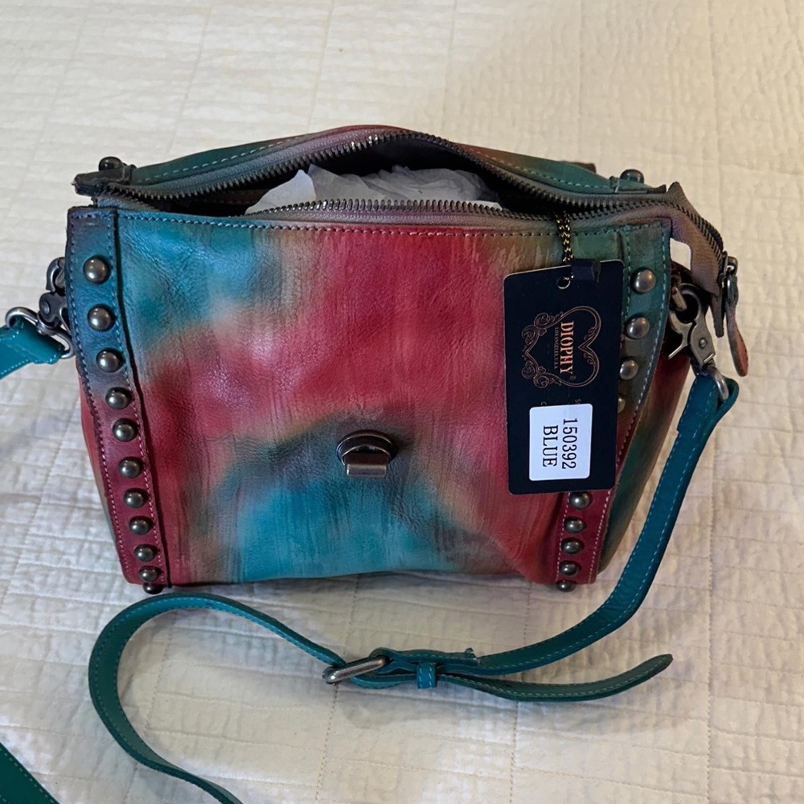 Other Studded Satchel Crossbody Purse Colorful Midsize NWT Size ONE SIZE - 8 Thumbnail