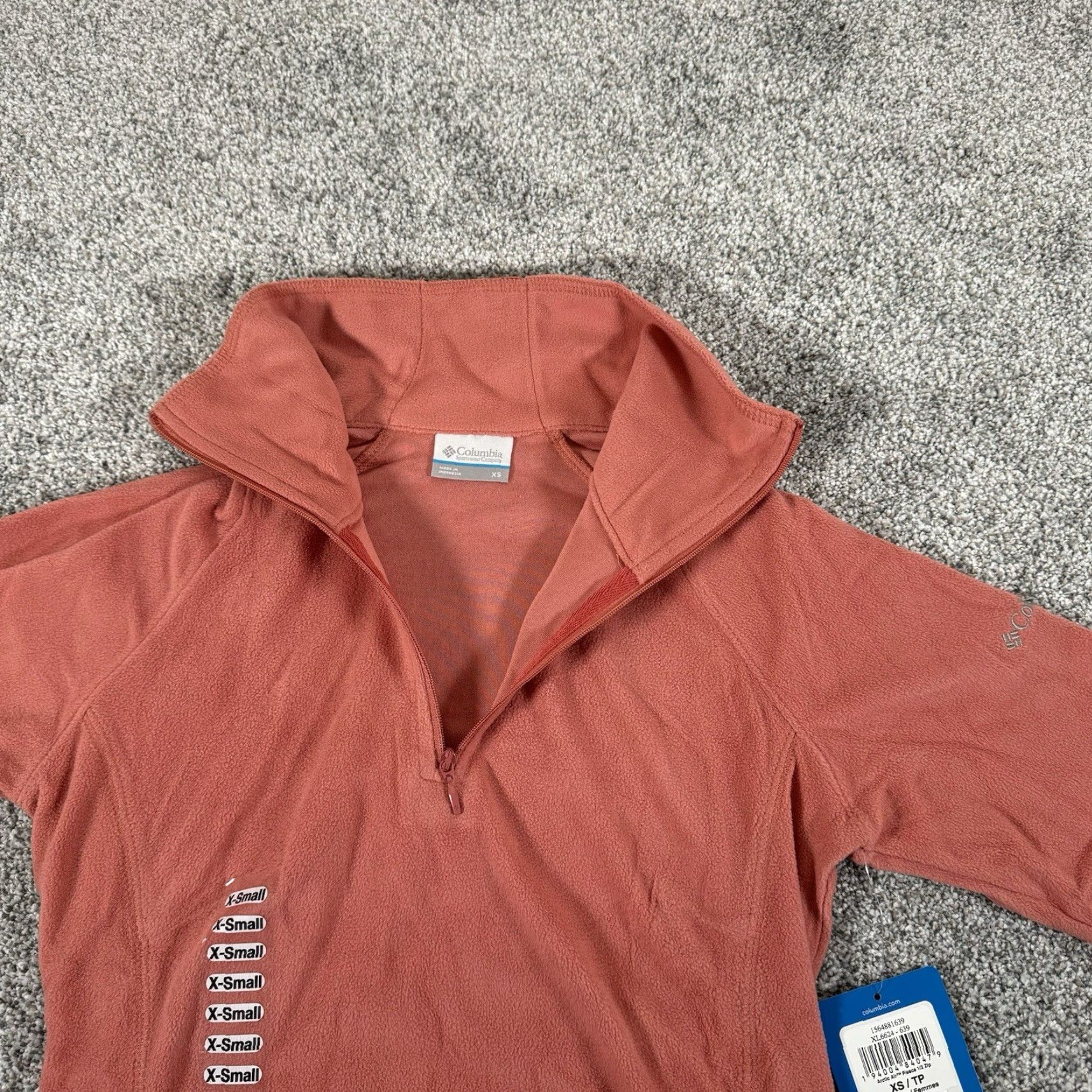 Vintage Columbia Fleece Jacket Womens XS 1/4 Zip Pullover Orange Peach Solid Outdoor Classic Basic Jacket Womens XS Size XS / US 0-2 / IT 36-38 - 7 Thumbnail