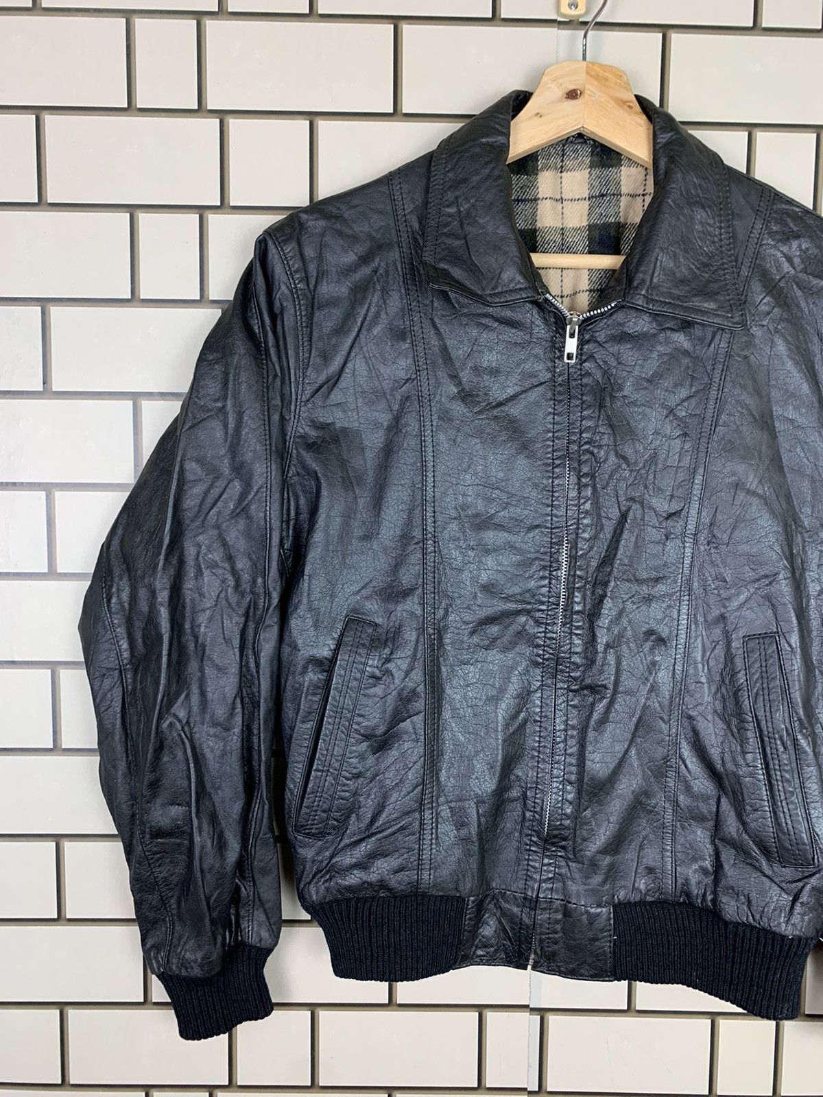 Japanese Brand Vintage Japanese Brand Leather Bomber Jacket Size US M / EU 48-50 / 2 - 7 Thumbnail