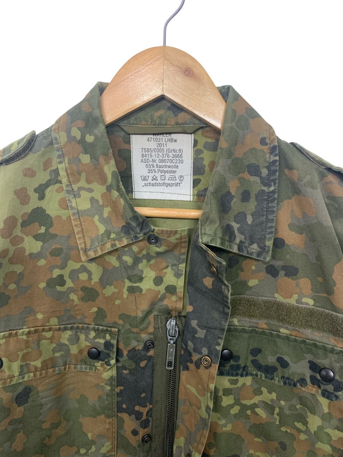 Vintage Rare Vintage 80's Germany Military Jacket Zipper Down Size US L / EU 52-54 / 3 - 5 Thumbnail