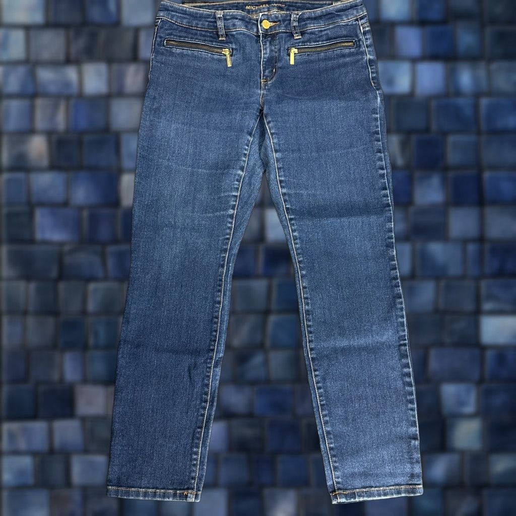 Michael Kors Michael Kors Jeans Womens 6 Skinny Medium Wash Cotton Stretch Zip Pockets jeans skinny Womens 6 blue denim stretch zipper Size 28" / US 6 / IT 42 - 1 Thumbnail