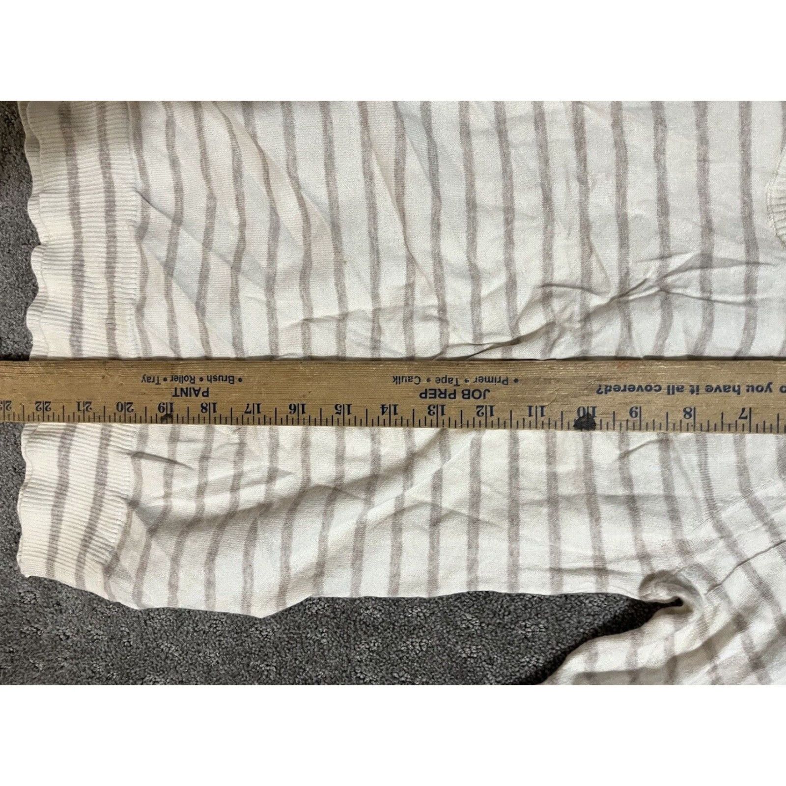 Gap GAP Blouse Shirt Women XS White Beige Striped V-Neck Long Sleeve Knit Cotton Modal Regular Fit Adults Women XS Size XS / US 0-2 / IT 36-38 - 5 Thumbnail