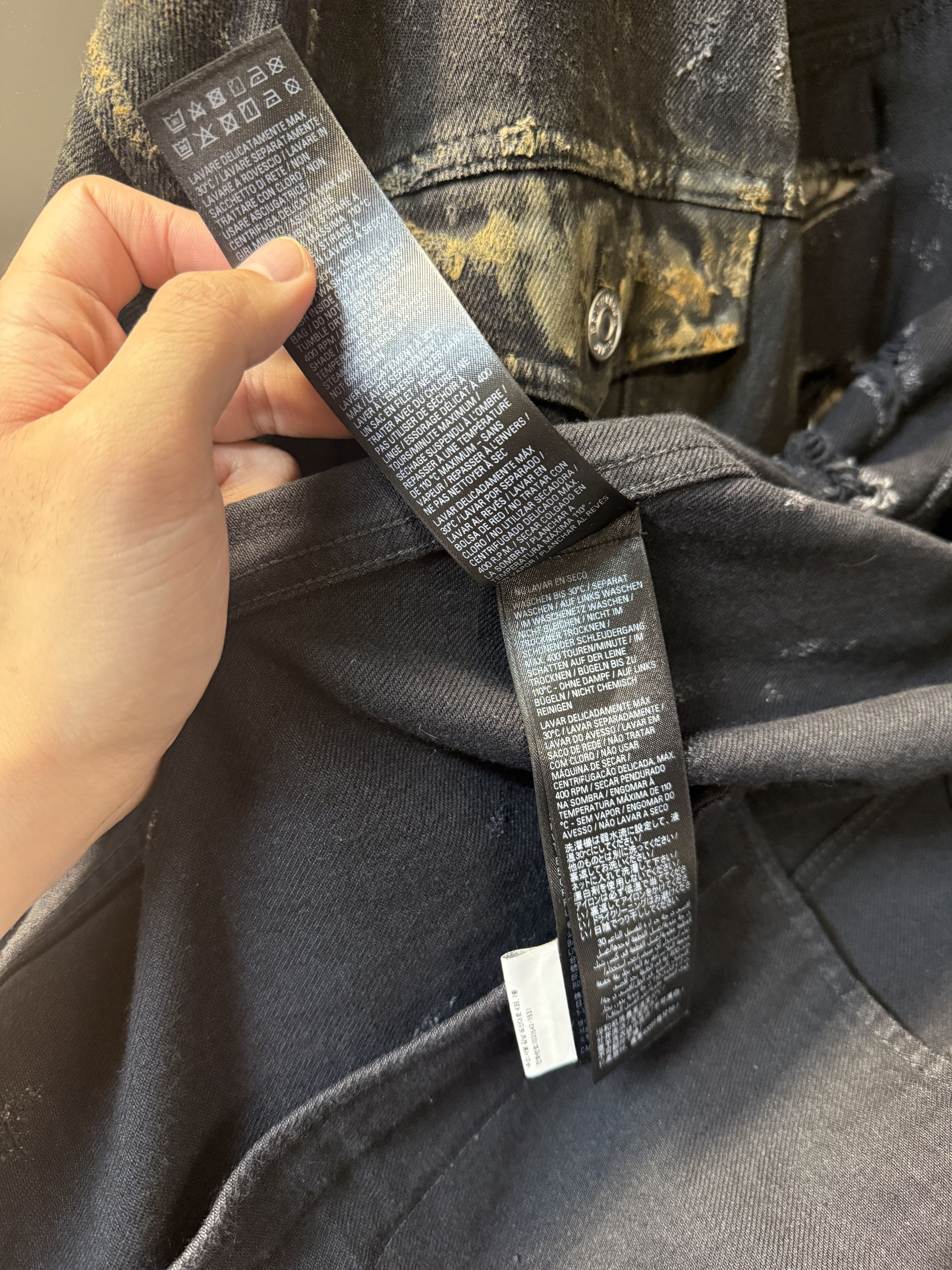 Balenciaga Balenciaga Heavy Distoryed Distressed Mud Denim Jacket Size US M / EU 48-50 / 2 - 6 Thumbnail