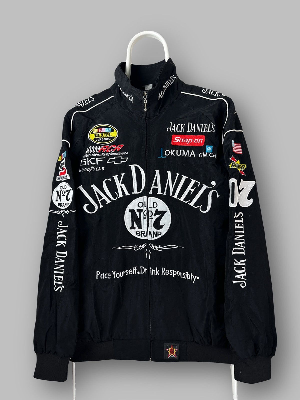 image of Jack Daniels x Jh Design Jack Daniel’S Racing Jacket in Black, Men's (Size XL)