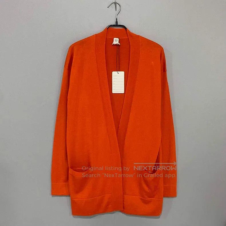 Hermes Hermes Orange Red Cashmere Cardigan Size XXS / US 00 / IT 34 - 1 Thumbnail