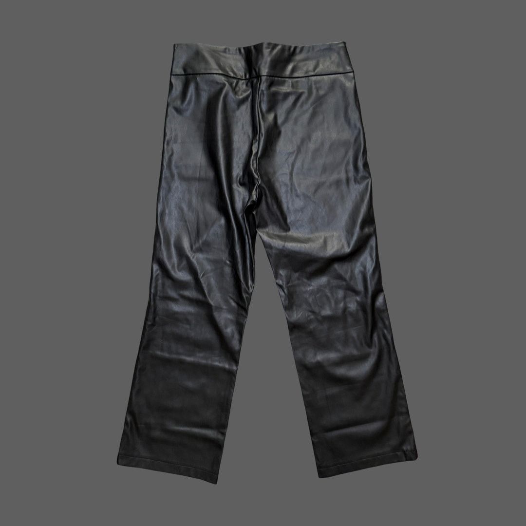 Steve Madden Steve Madden Women's Black Faux Leather Cropped Pants Size M Size 32" / US 10 / IT 46 - 6 Thumbnail