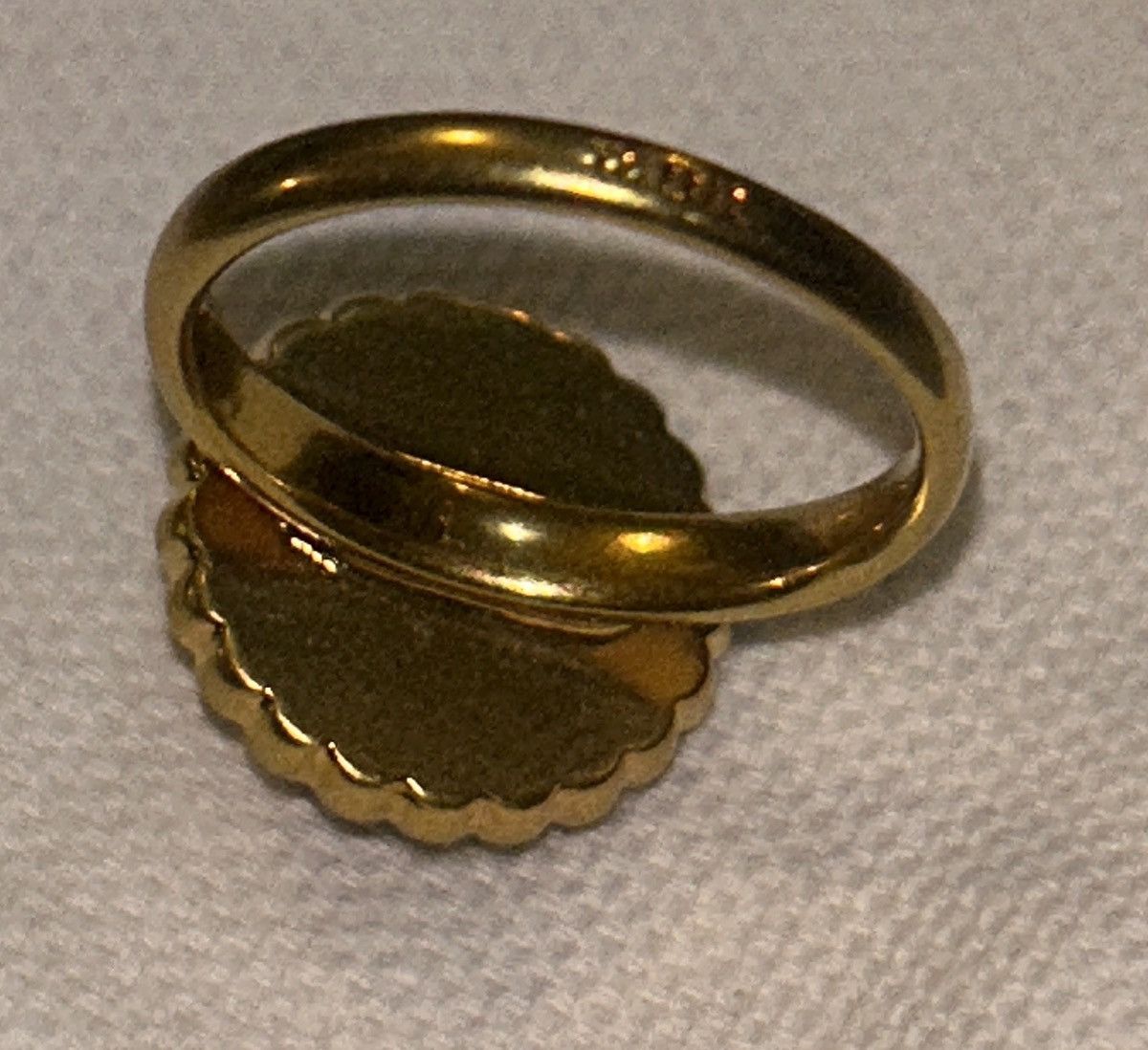 Dior Dior PETIT CD BAROQUE RING Gold-Finish Metal White Resin Size ONE SIZE - 5 Thumbnail