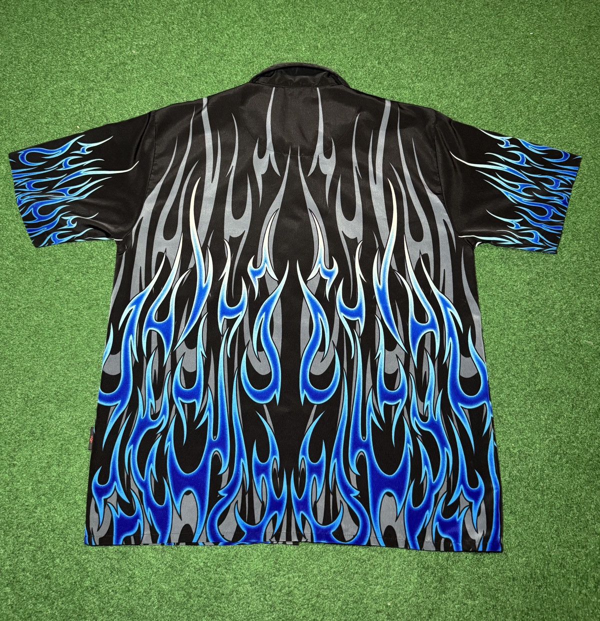 JNCO Y2K Blue Flame INSANE Grunge Guy Fieri L/XL Button Up Shirt Size US XL / EU 56 / 4 - 2 Thumbnail