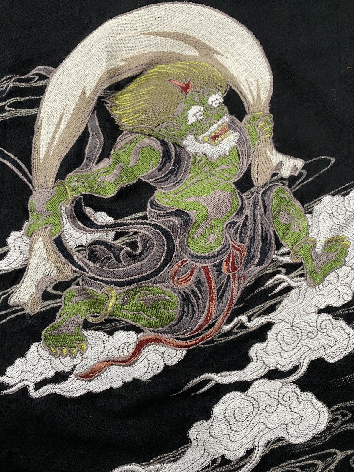 Bullet Noise Japanese traditional Fujin Raijin sukajan emboirdery LS Size US XXL / EU 58 / 5 - 6 Thumbnail