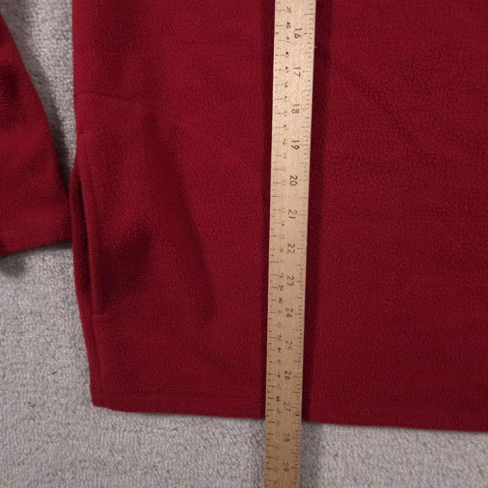 Vintage Cuddl Duds Pullover Womens Large Red Maroon Fleece Snap Front Warm Cozy Pockets Size L / US 10 / IT 46 - 6 Thumbnail