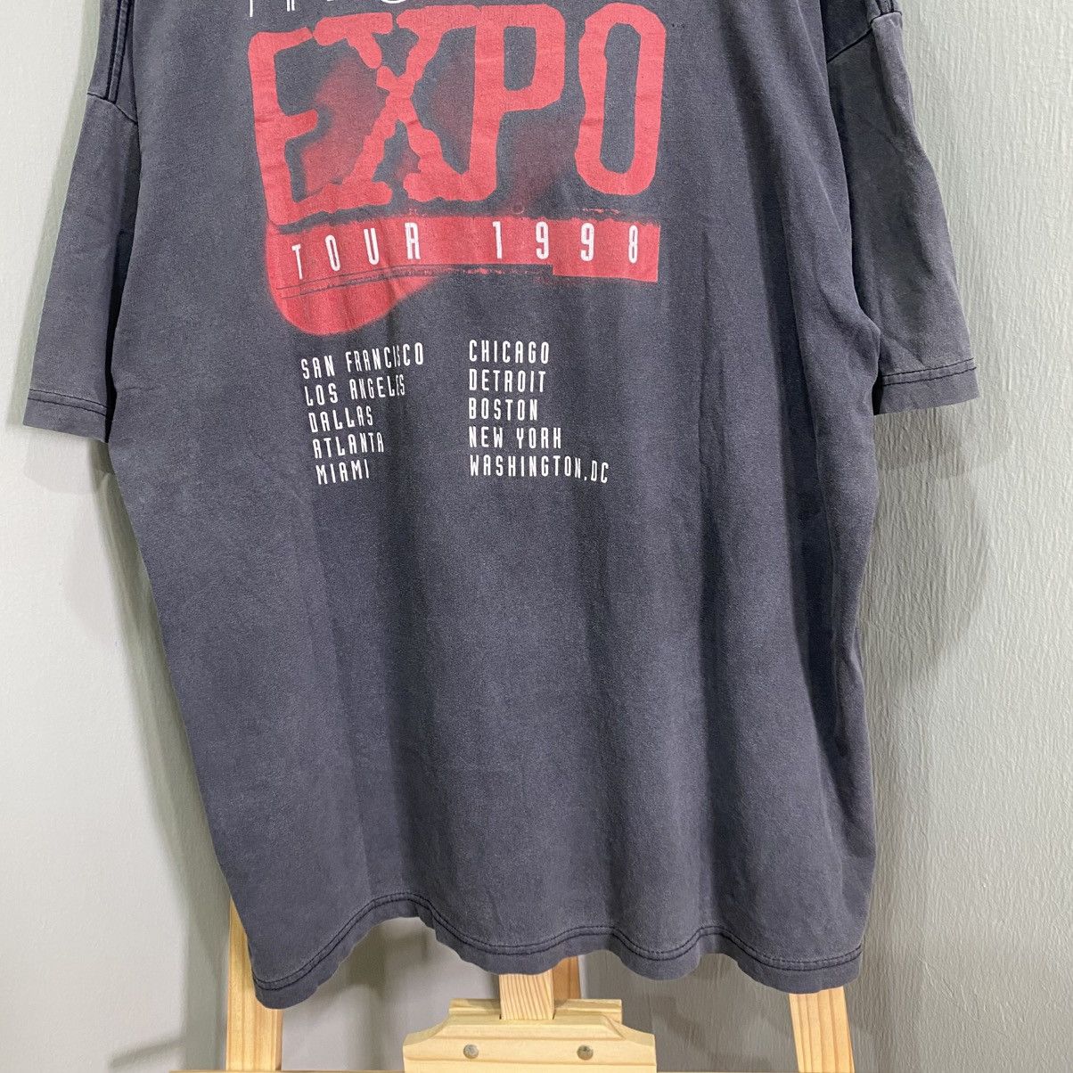 Vintage Vintage 90s The X-Files Expo Tour 1998 T-Shirt Washed Black Size US XL / EU 56 / 4 - 4 Thumbnail