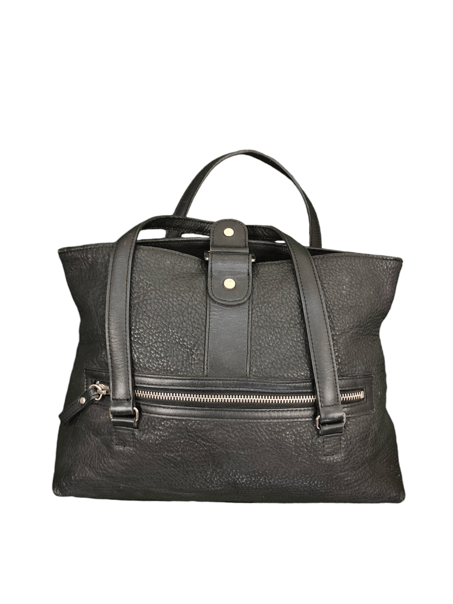 Courreges Vintage Courreges Black Patina Leather Tote Bag Size ONE SIZE - 5 Thumbnail