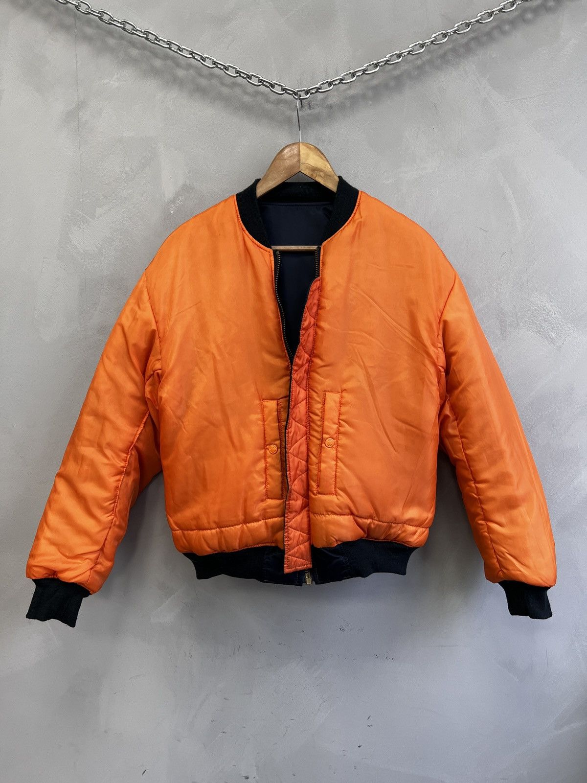 Alpha Industries MA-1 Bomber Jacket Navy Blue 90s Style