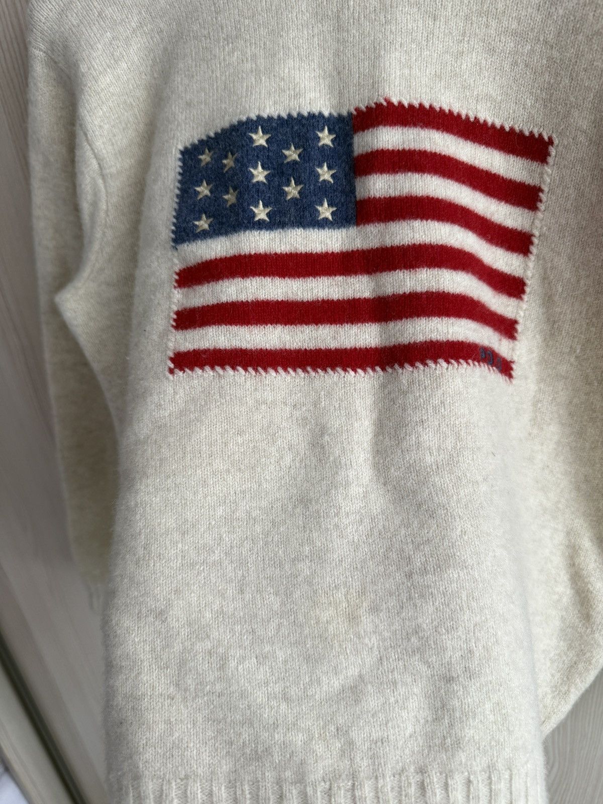 Polo Ralph Lauren Wool Knitwear Sweater flag logo US usa vintage rare Size S / US 4 / IT 40 - 2 Thumbnail
