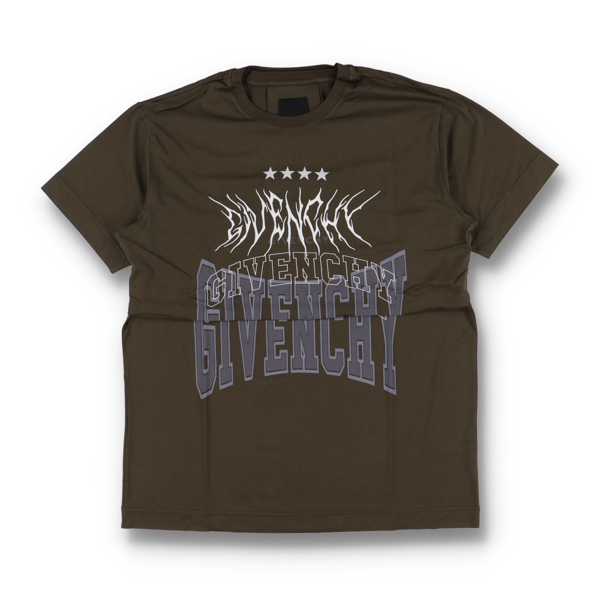 Givenchy Brown Layered Embroidered Multi Logo T-Shirt Size US M / EU 48-50 / 2 - 1 Thumbnail