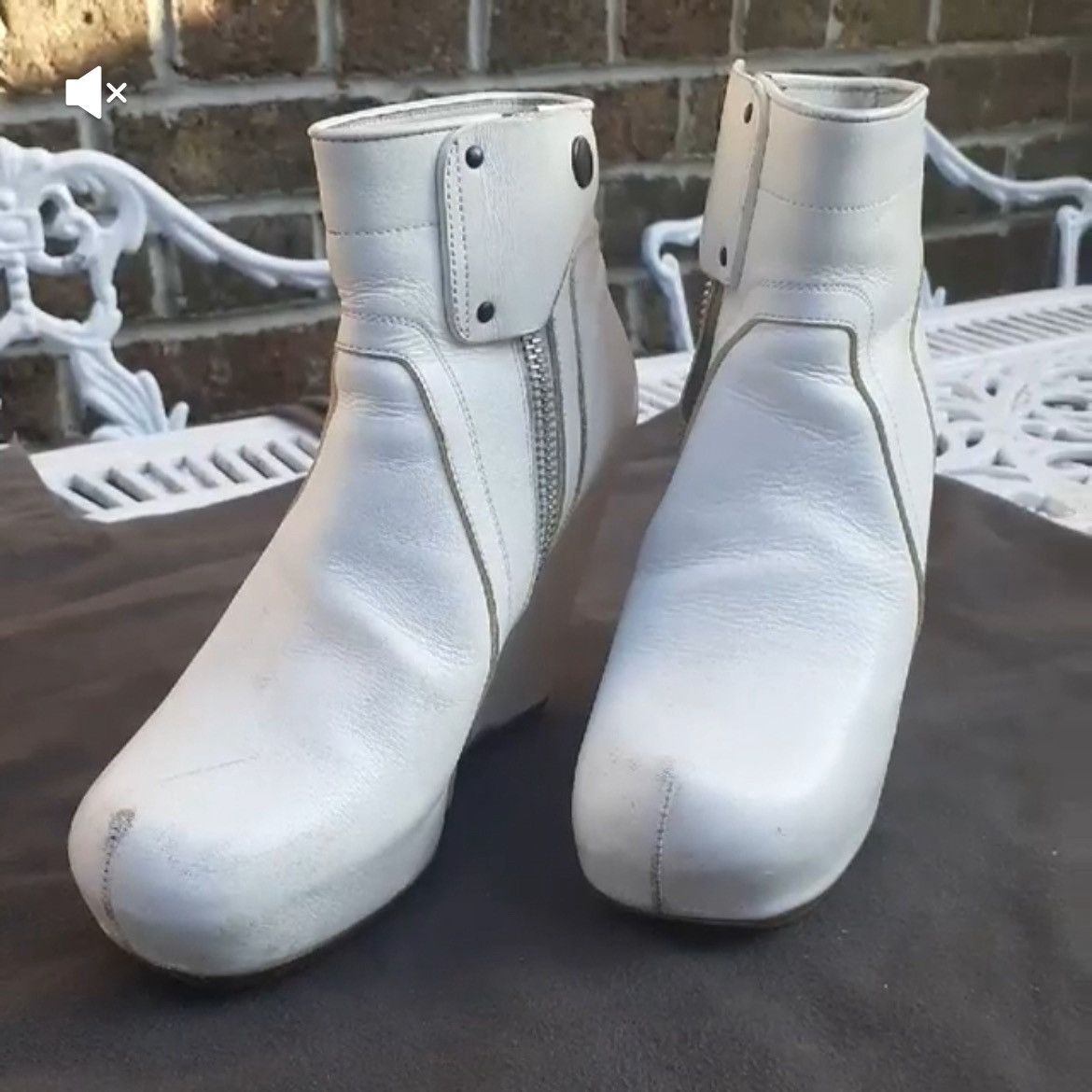 Rick Owens rick owens white ankle boot wedge heels Size US 6.5 / IT 36.5 - 2 Thumbnail