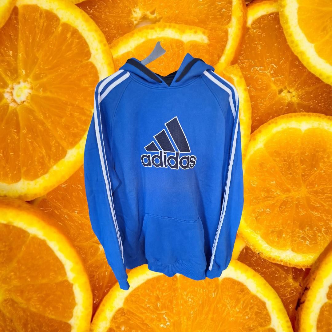 Adidas Adidas Blue Hooded Sweatshirt Size XL Size US XL / EU 56 / 4 - 1 Thumbnail