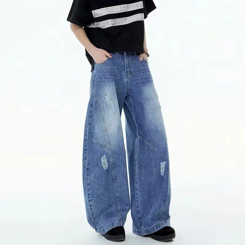 Japanese Brand Retro loose curved knife wide leg jeans Size US 32 / EU 48 - 3 Thumbnail