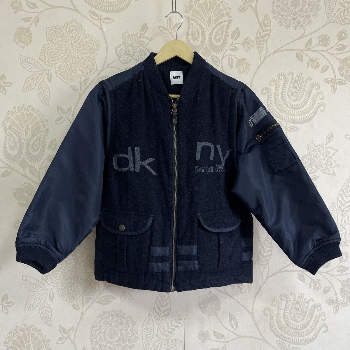 DKNY × Vintage DKNY USA Two Ways Bomber Wool Jacket Size US M / EU 48-50 / 2 - 1 Thumbnail