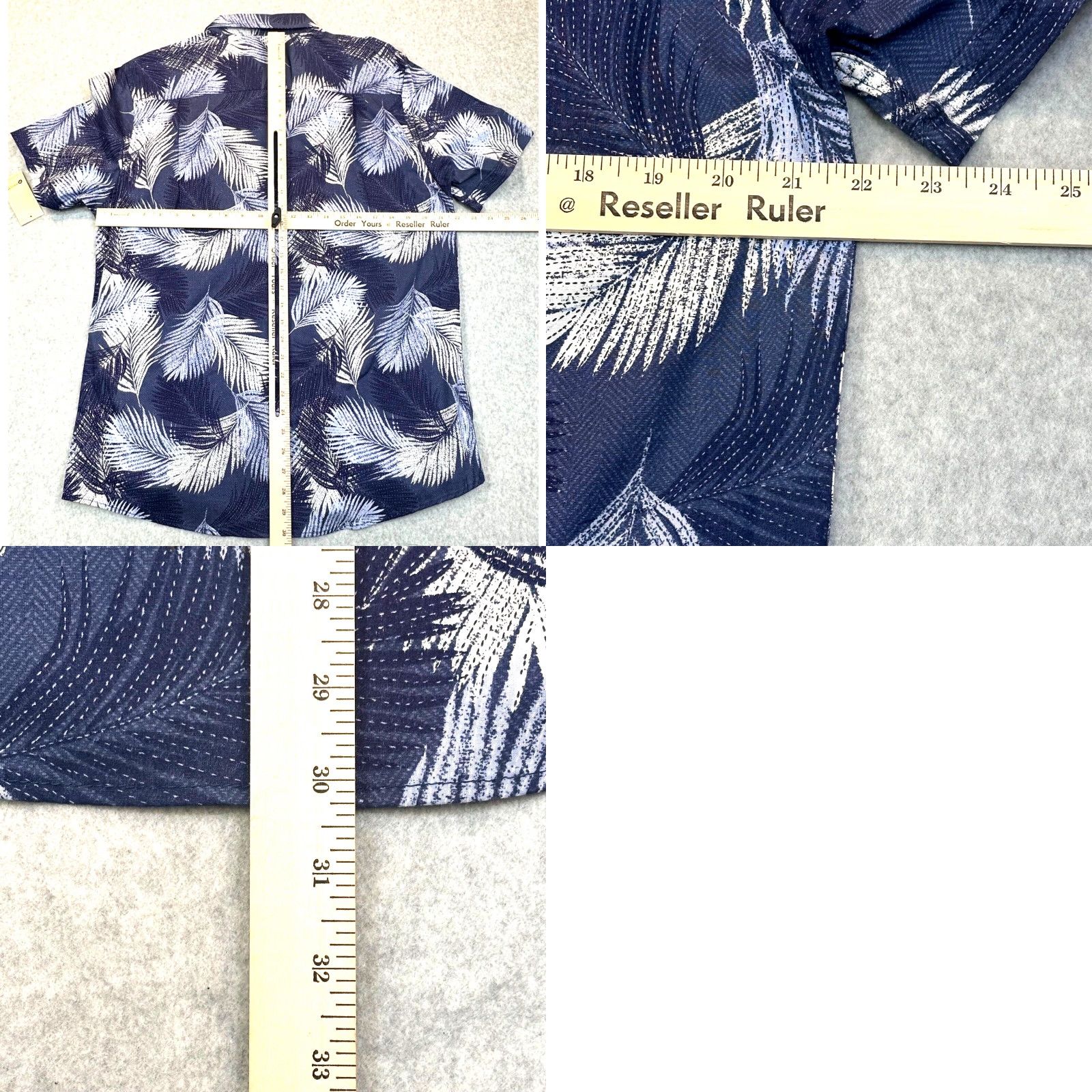 Haggar VINTAGE Haggar Island Ease Button-Up Shirt L Storm Blue Graphic Print Short Sleeve Hawaiian NWT Mens Size US L / EU 52-54 / 3 - 8 Thumbnail
