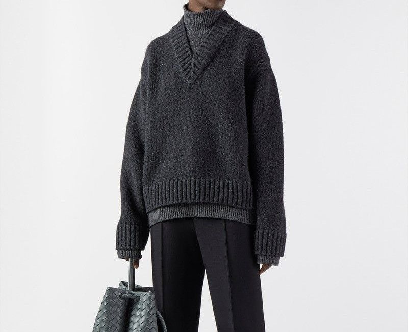 Bottega Veneta Bottega Veneta Double Layer Wool Sweater Size US S / EU 44-46 / 1 - 1 Thumbnail