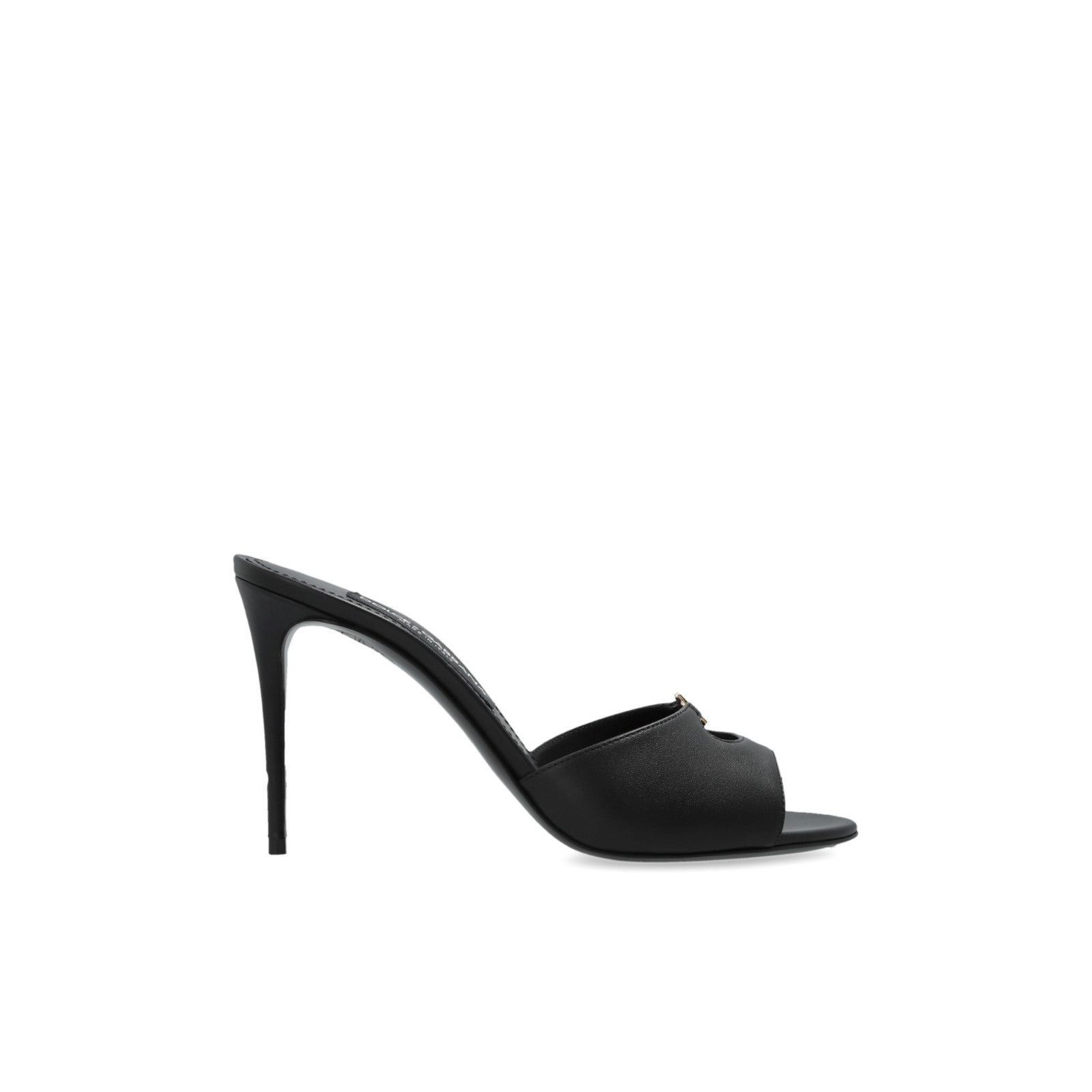 DOLCE&GABBANA Black Leather 105mm Heel Mules New & Authentic