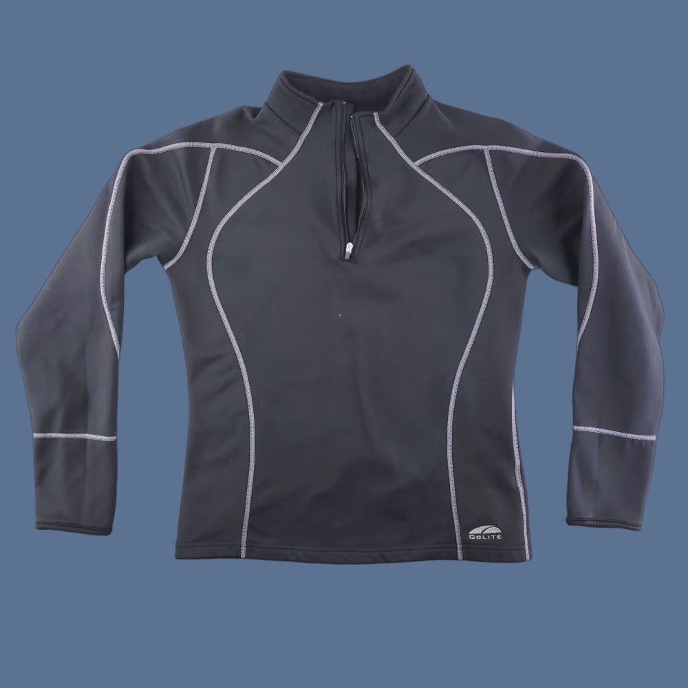 Vintage GoLite Jacket Womens Medium Black Lightweight Running Thumb Holes Zip Size M / US 6-8 / IT 42-44 - 1 Thumbnail