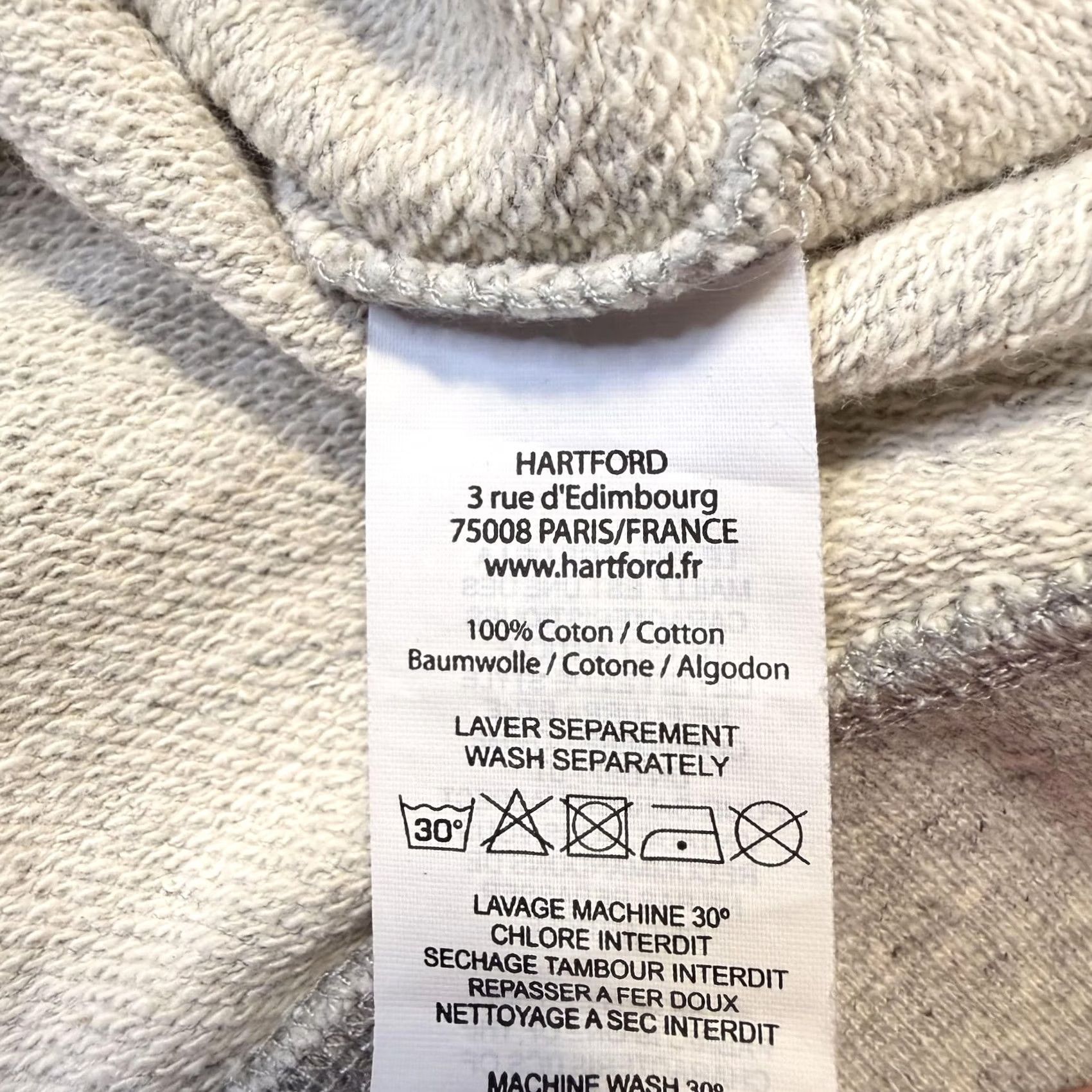 Hartford Hartford Sweatshirt Mens Medium Gray Crewneck Pocket Cotton Fleece Pullover Size US M / EU 48-50 / 2 - 6 Thumbnail