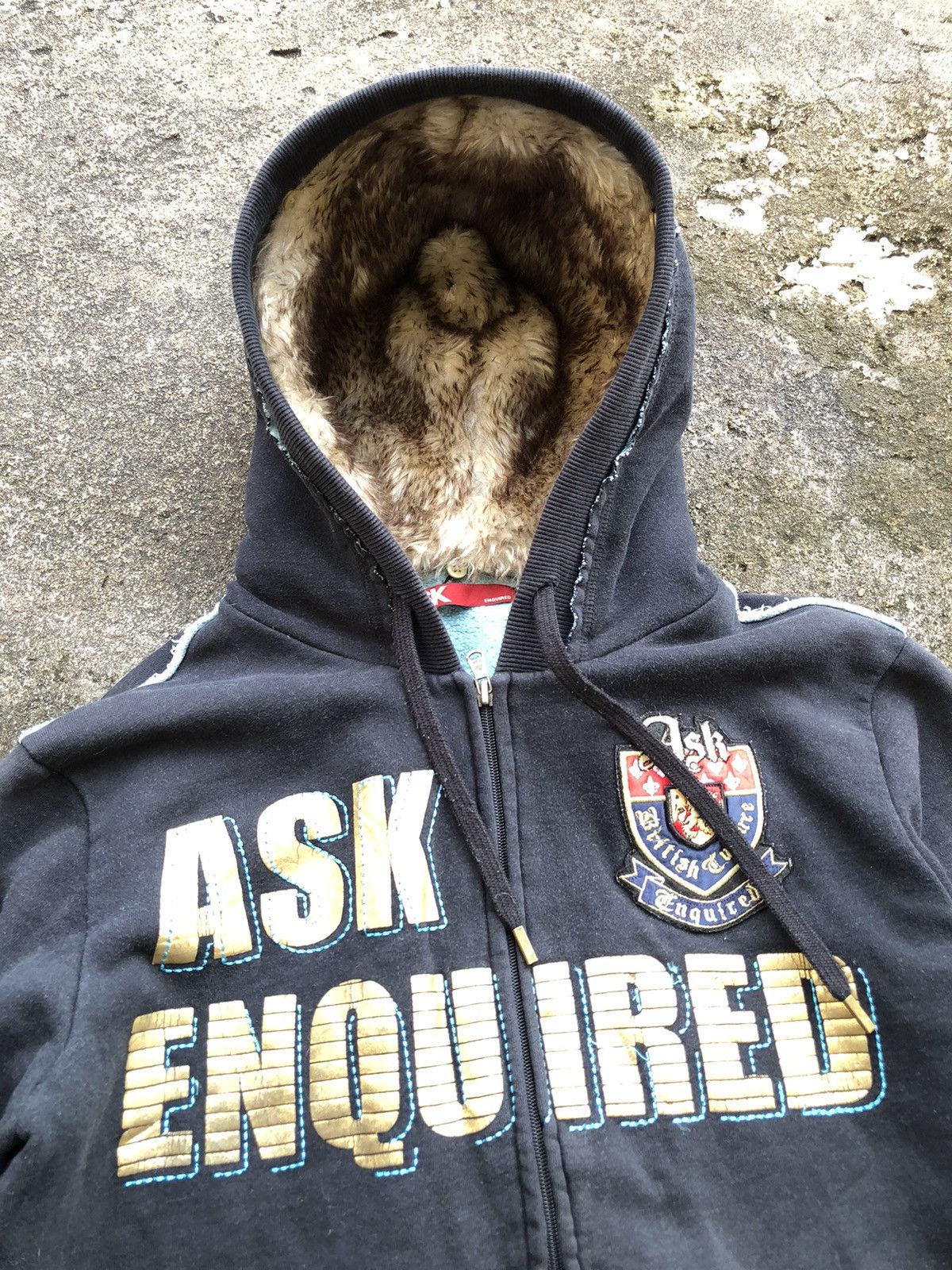 Japanese Brand Ask Enquired British Culture Removeable Fur Hoodie Style Size US L / EU 52-54 / 3 - 2 Thumbnail