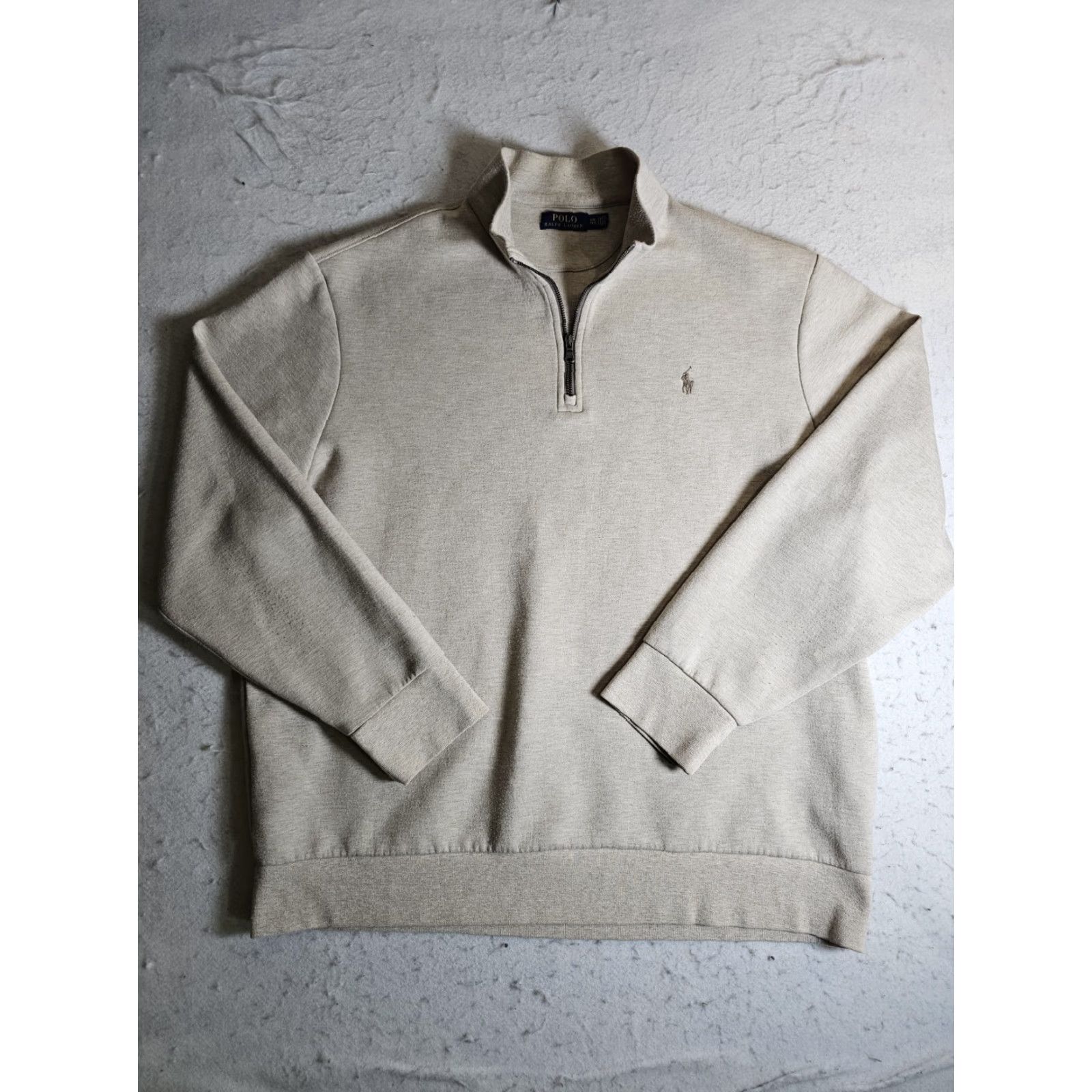 Polo Ralph Lauren VINTAGE Polo by Ralph Lauren Polo 1/4 Zip Pullover Jumper Mens 2XL Beige Cotton Blend Jersey Sweatshirt Size US XXL / EU 58 / 5 - 7 Thumbnail
