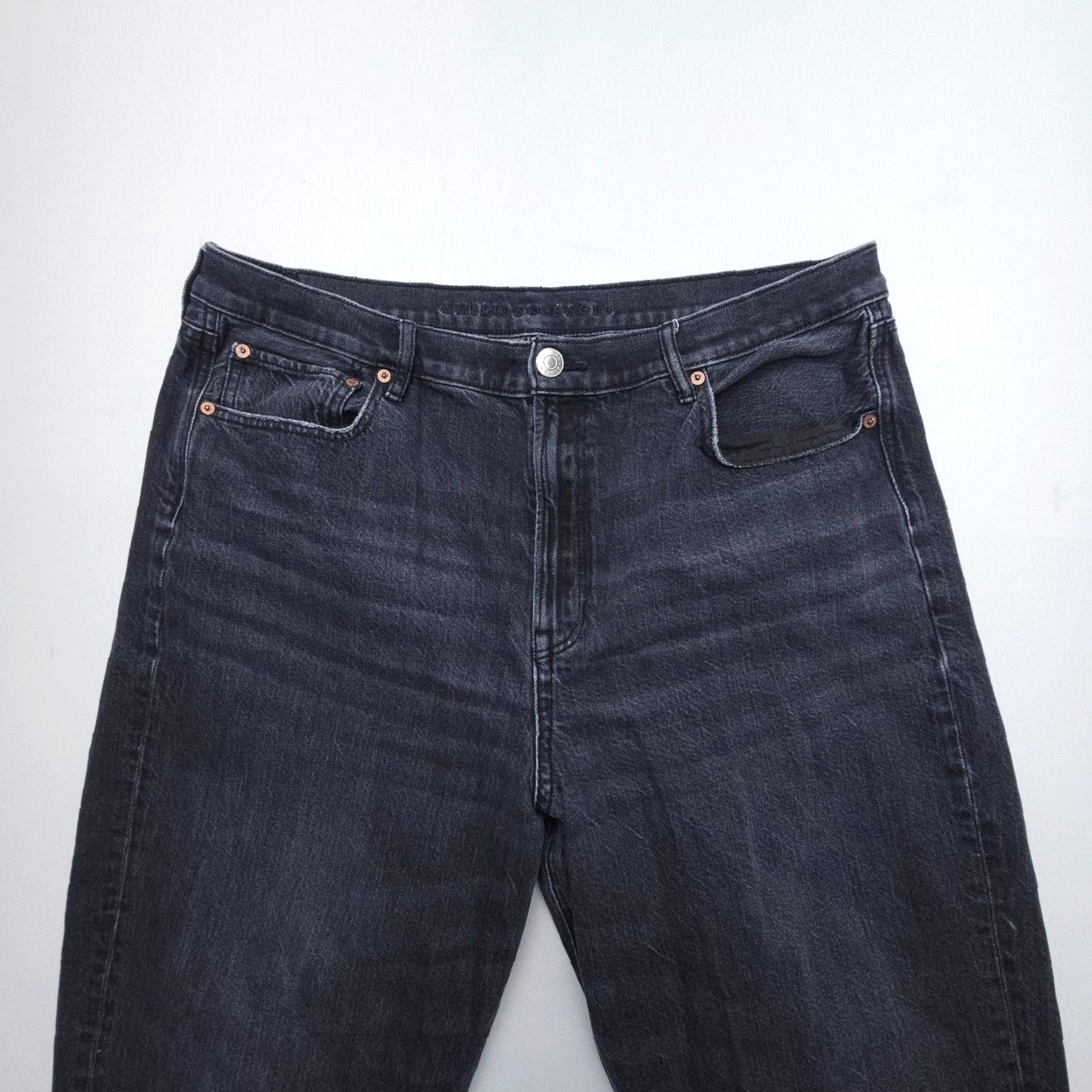 American Eagle Outfitters American Eagle Jeans Plus Size 18 Black High Rise Dark Wash Denim 90's Womens Size 40" / US 18 - 3 Thumbnail