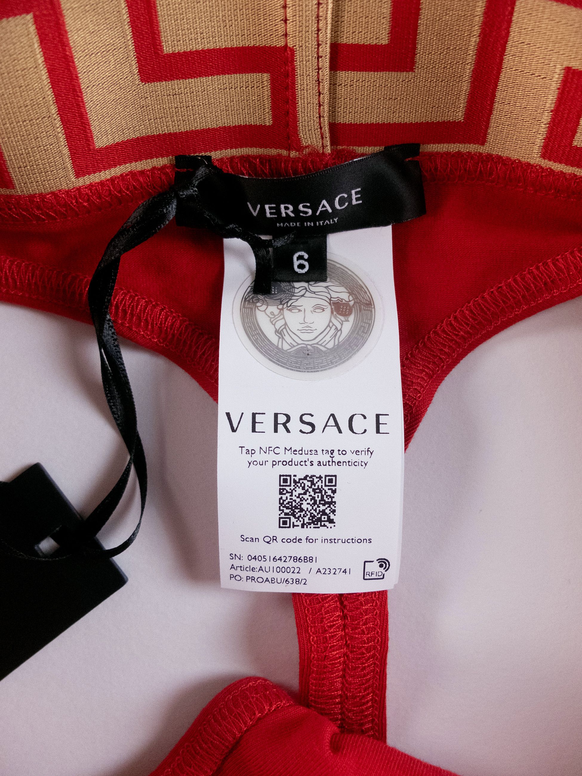 Versace 3 pairs VERSACE red thong w Greca Medusa waistband 6 / Large Size 36 - 5 Thumbnail