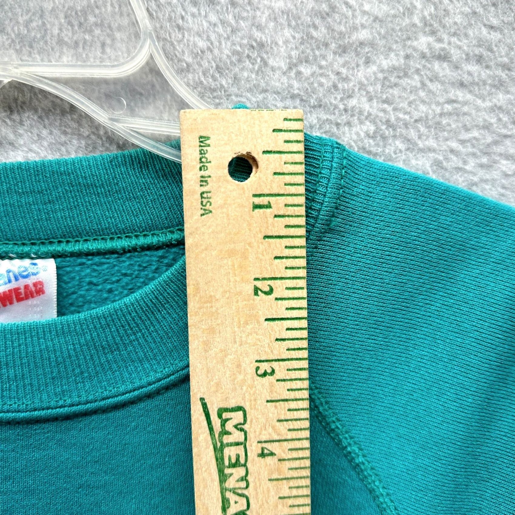 Hanes VINTAGE Hanes Sweater Womens Large Blue Green Embroidery Patch Crew Neck Long Sleeve Cable-Knit Pullover Lightweight Wool-Free Size L / US 10 / IT 46 - 7 Thumbnail