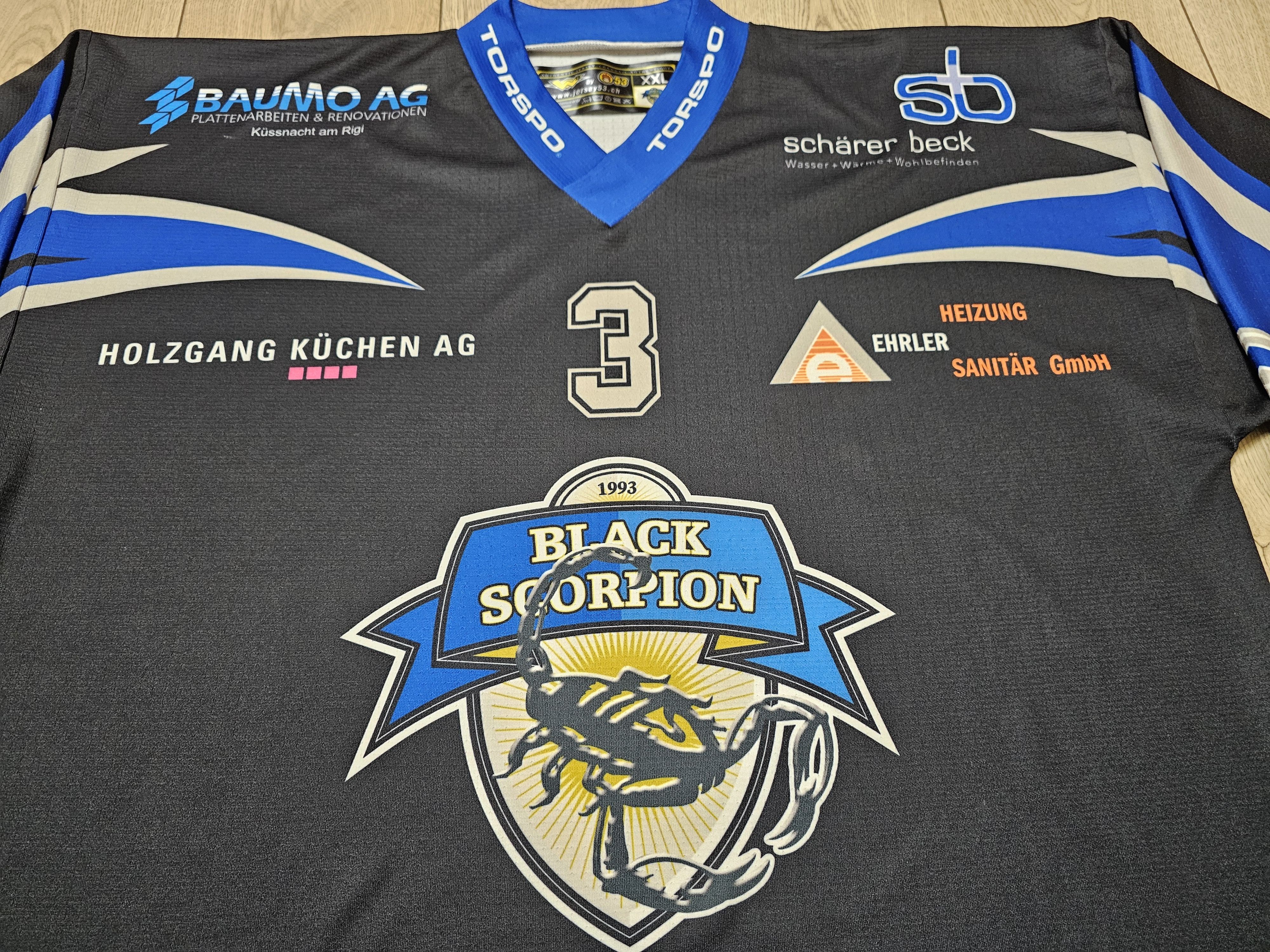 NHL × Vintage BLACK SCORPION EVZ HOCKEY JERSEY EV ZUG JERSEY Size US XXL / EU 58 / 5 - 3 Thumbnail