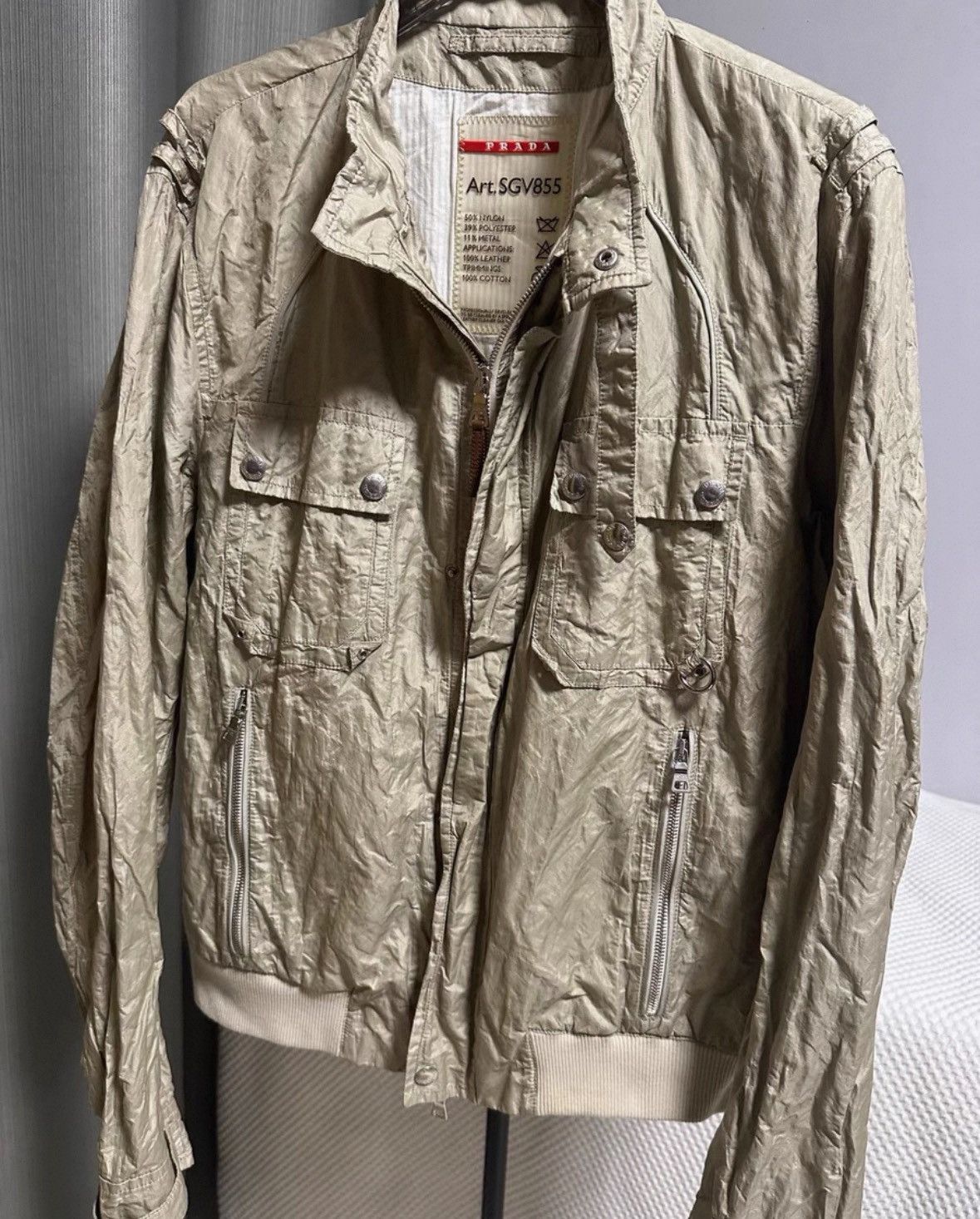 Vintage Sz 54 Vintage Prada Red Label Nylon Jacket Size US L / EU 52-54 / 3 - 3 Thumbnail