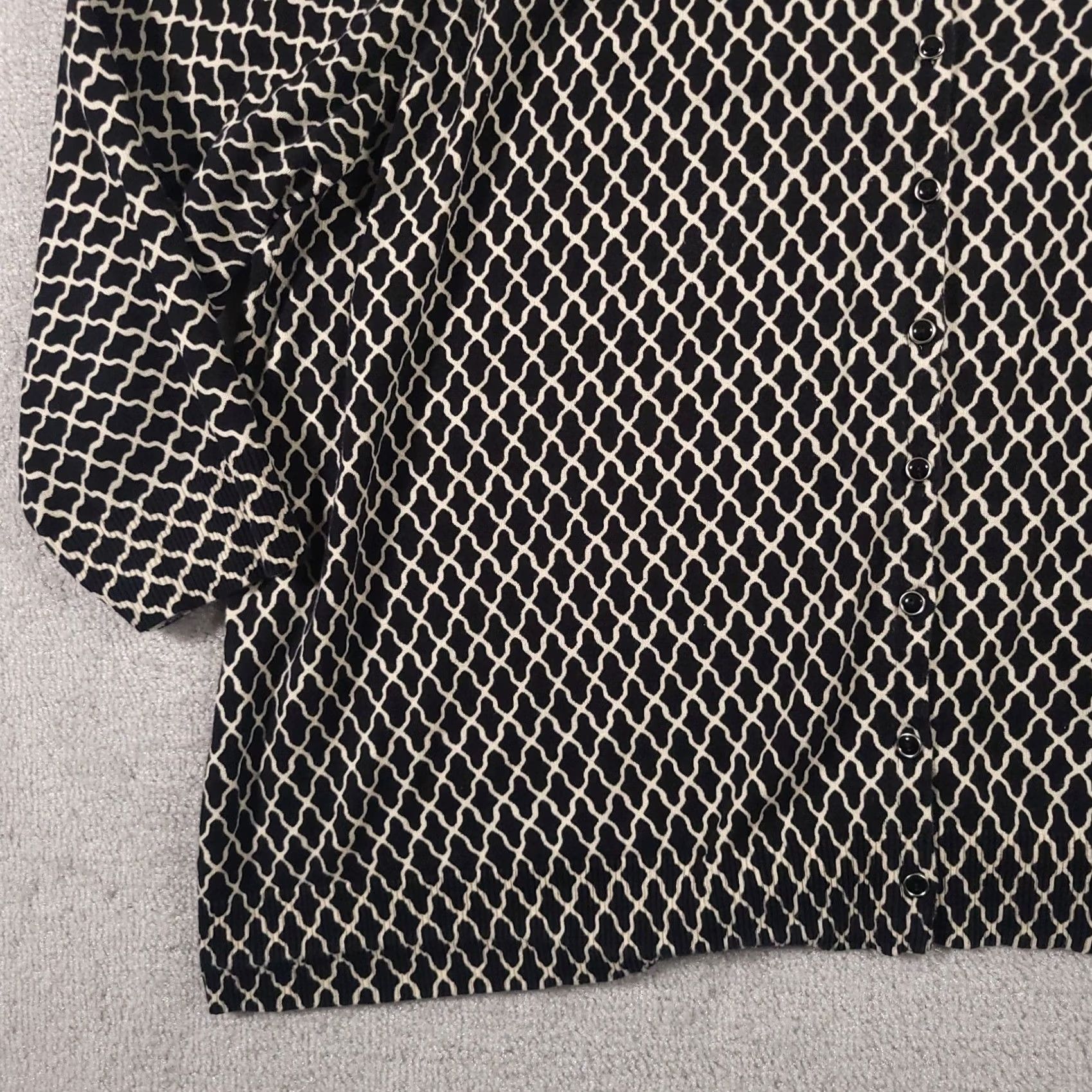 Vintage Catherines Cardigan Sweater 3/4 Sleeve Button Up Women's Plus 3X Geometric Size XXL / US 16-18 / IT 52-54 - 4 Thumbnail