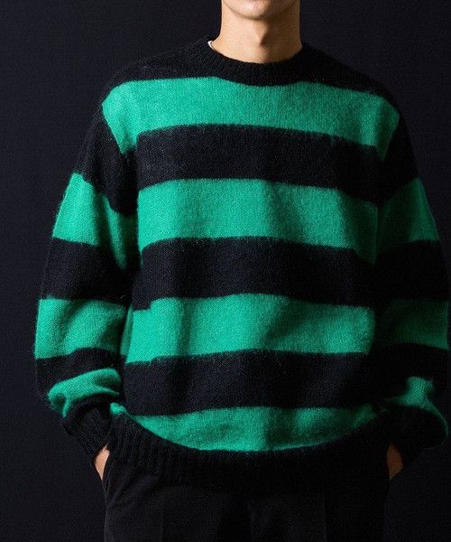 Number (N)ine number nine MOHAIR WIDE STRIPED KNIT Sweater Size US M / EU 48-50 / 2 - 4 Thumbnail