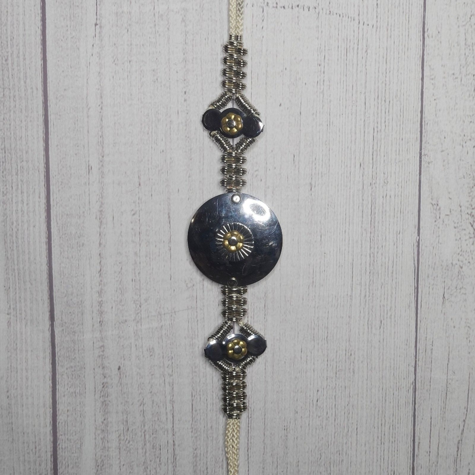 Vintage VTG 70s 80s Silver/Brass Tone Flower Rope Belt, 36" long Size ONE SIZE - 8 Thumbnail