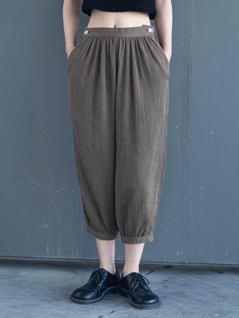 Issey Miyake Issey Miyake Brown tapered pants Size 42" / US 20 - 4 Thumbnail