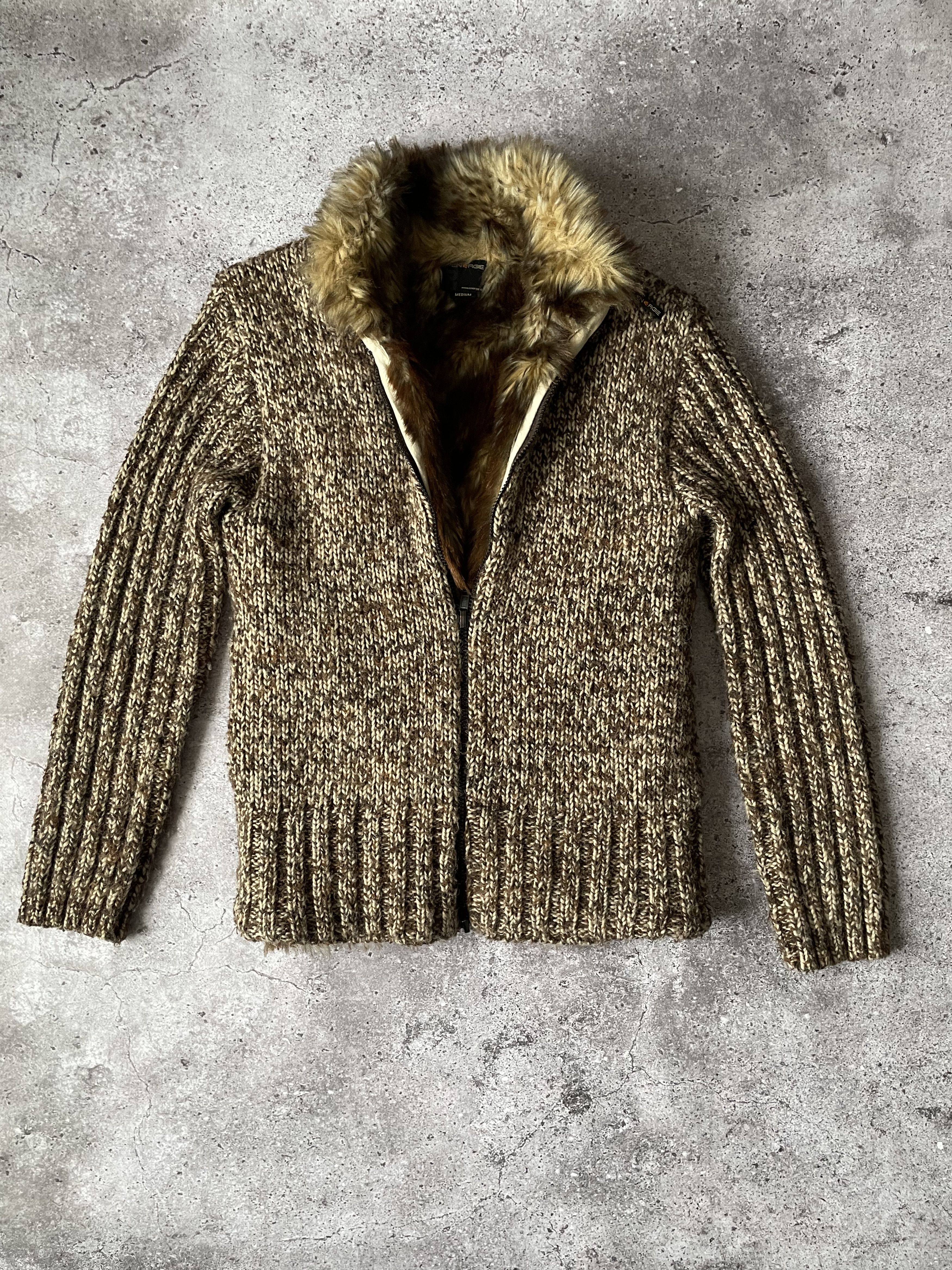 Sixty Energie Sixty SpA Italy Archive Fur Lined Zip Up Cardigan Size US M / EU 48-50 / 2 - 4 Thumbnail