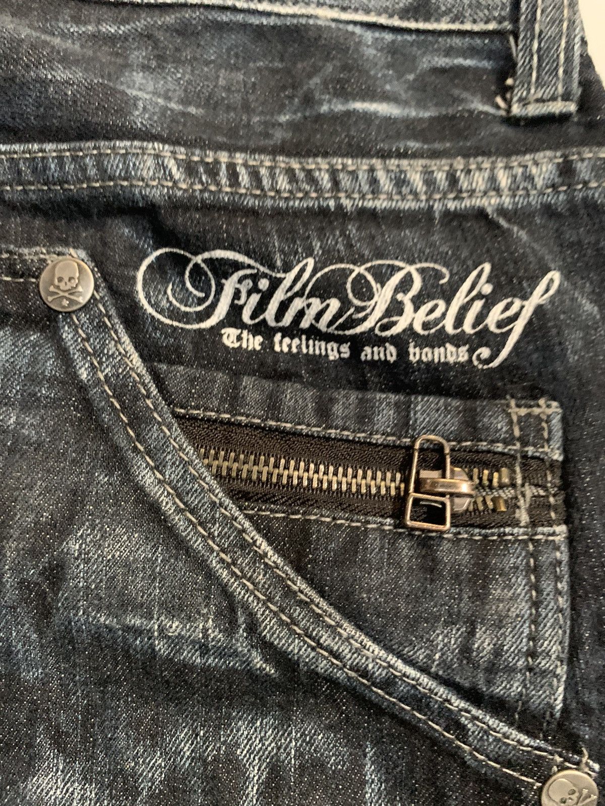 Tornado Mart RUSTY SKULL BONES WILD LIFE STUDDED CLAWMARK PUNK DENIM☠️ Size US 32 / EU 48 - 14 Thumbnail