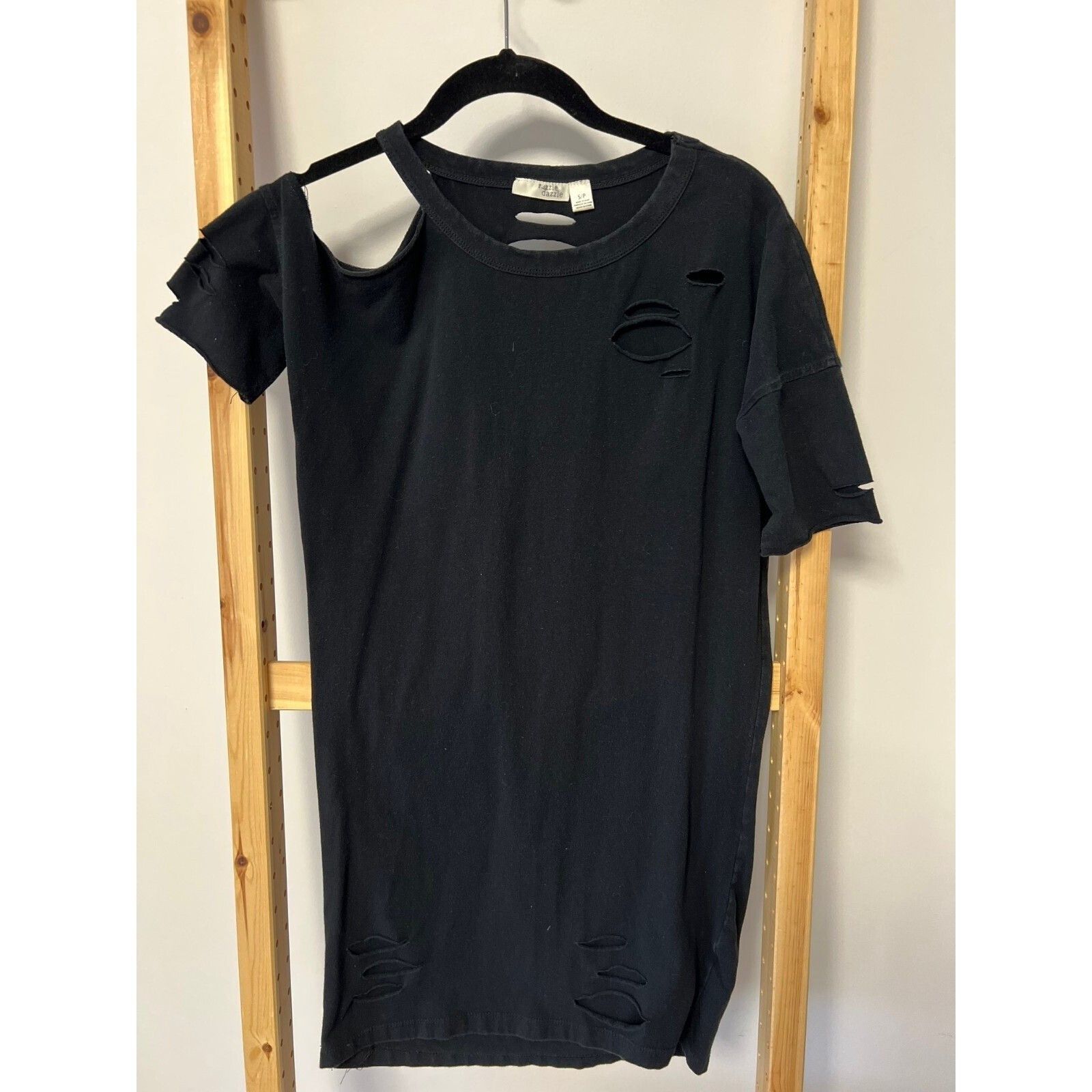 Other Razzle Dazzle Destroyed Shirt Dress Black ( S ) Size S / US 4 / IT 40 - 1 Thumbnail