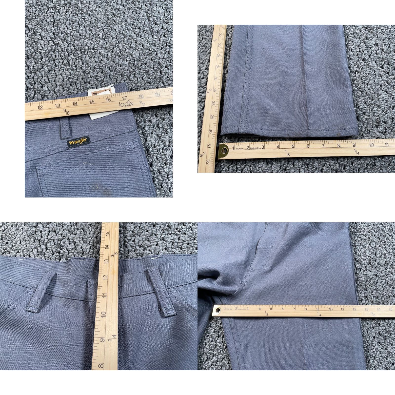 Wrangler VINTAGE Wrangler Pants Regular Fit 36 x 30 Gray Polyester USA Mens 80s Retro Chino Flat Front Zip Fly Pockets Straight Inseam 30" Size US 34 / EU 50 - 8 Thumbnail