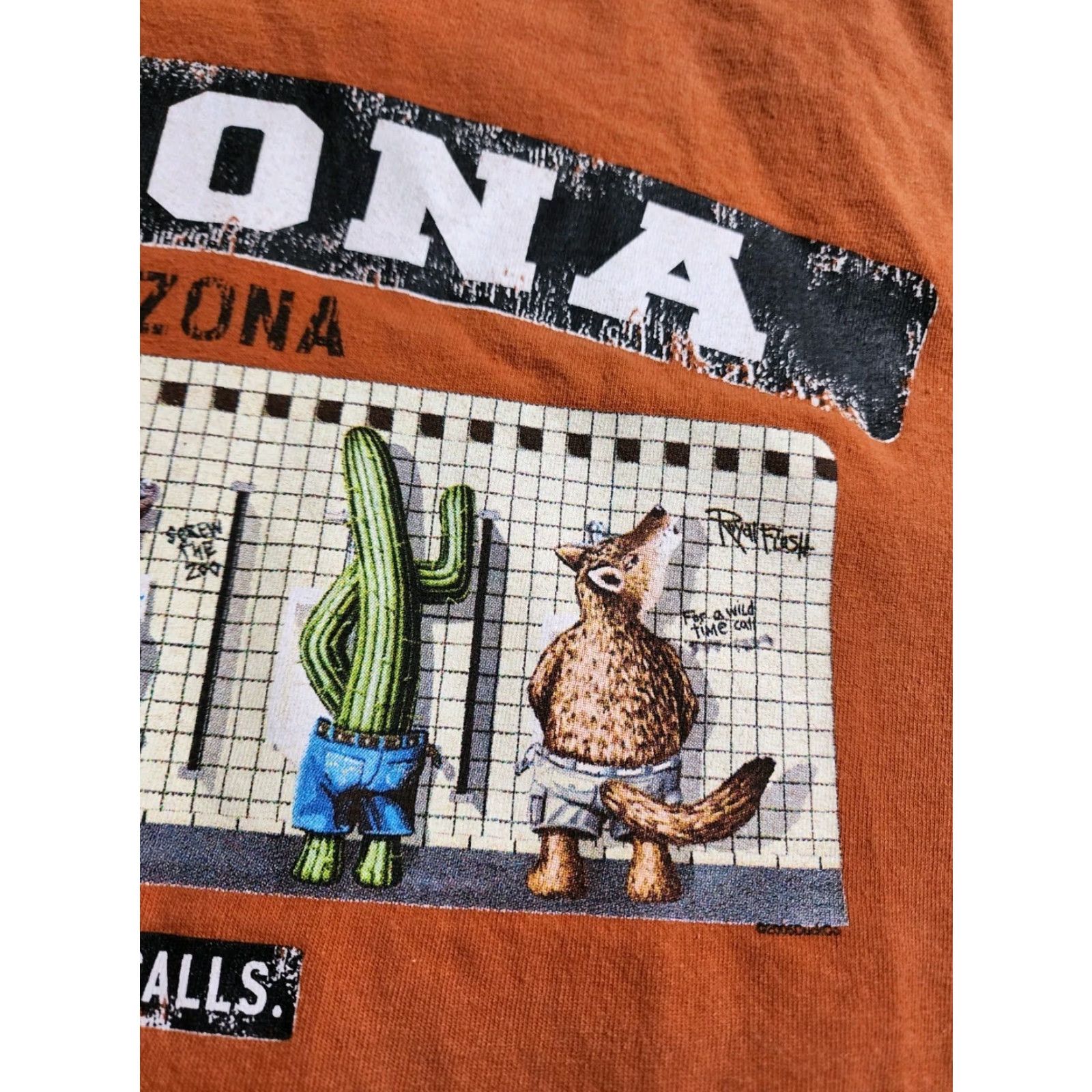 Vintage The Duck Co Arizona Nature Calls Funny T-Shirt Mens XL Orange Distressed Size US XL / EU 56 / 4 - 4 Thumbnail