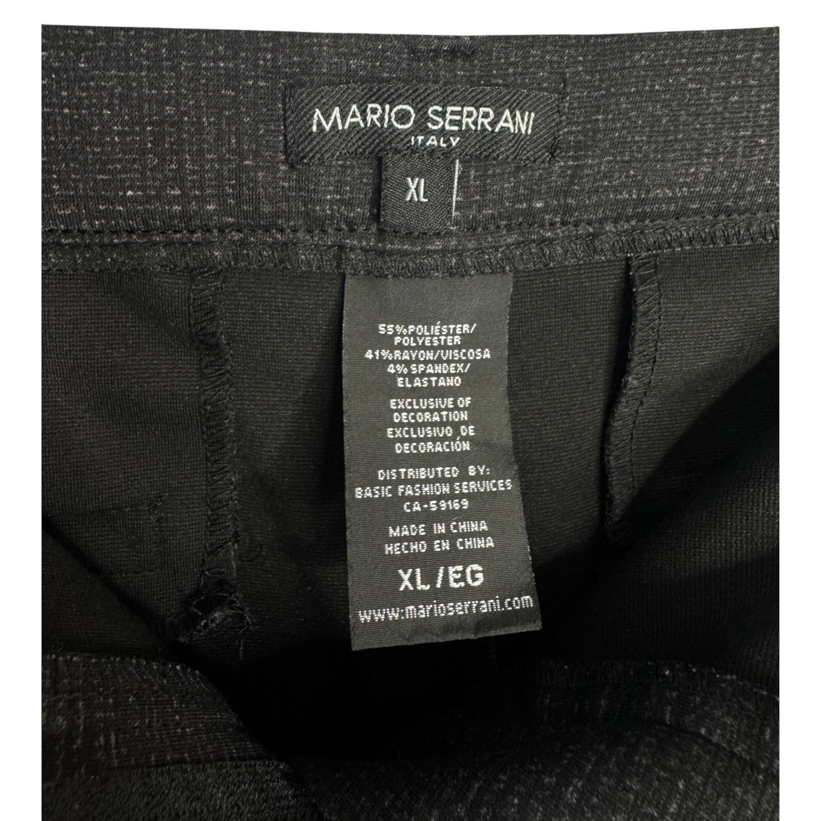 Mario Valentino Mario Serrani Women’s Skinny Ankle Black Check Pants size XL Size 37" - 3 Thumbnail