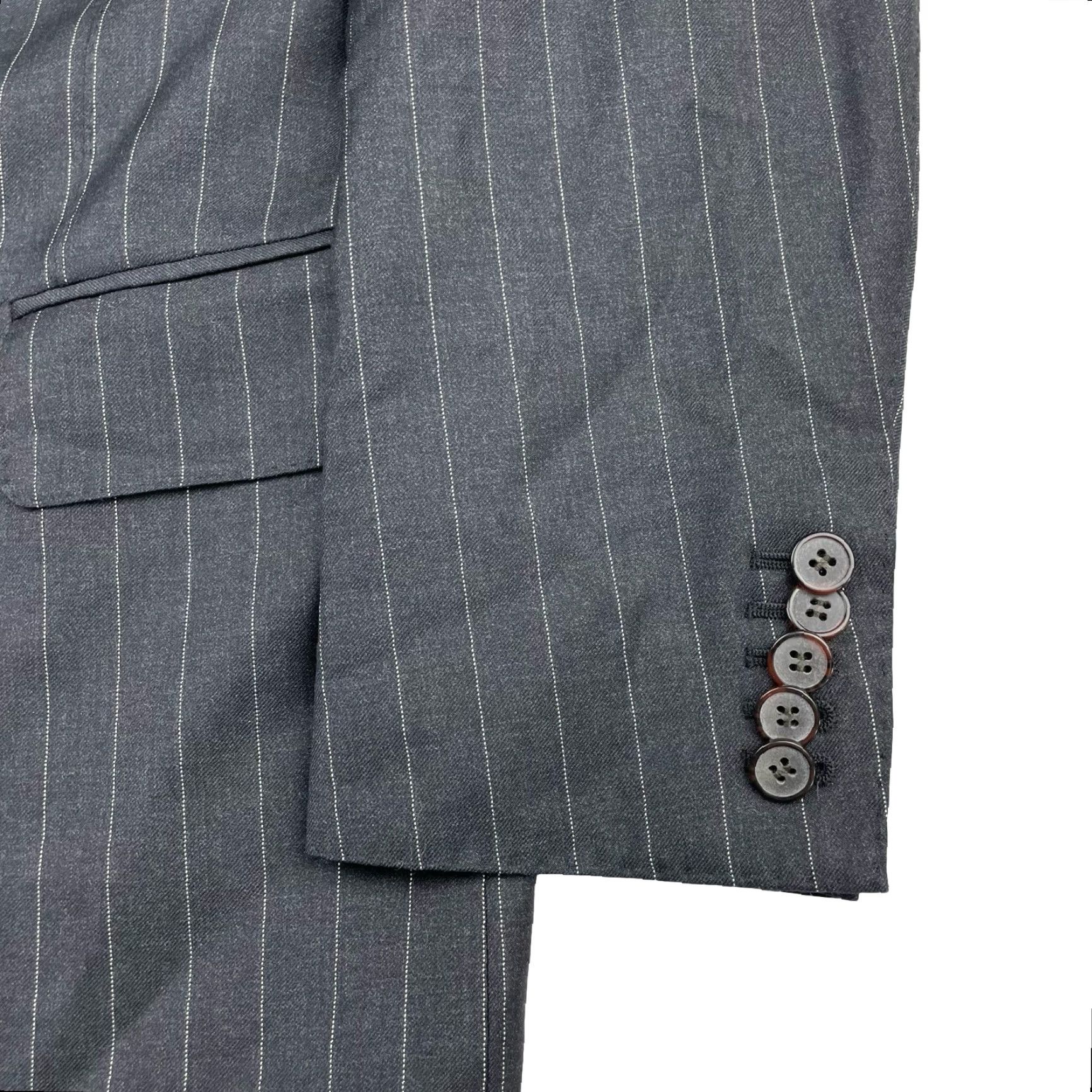 Suitsupply Suitsupply Men’s Washington SB Blazer Gray Stripe 42R Slim Wool 3-Button Notch Lapel Business Jacket Size 42R - 4 Thumbnail