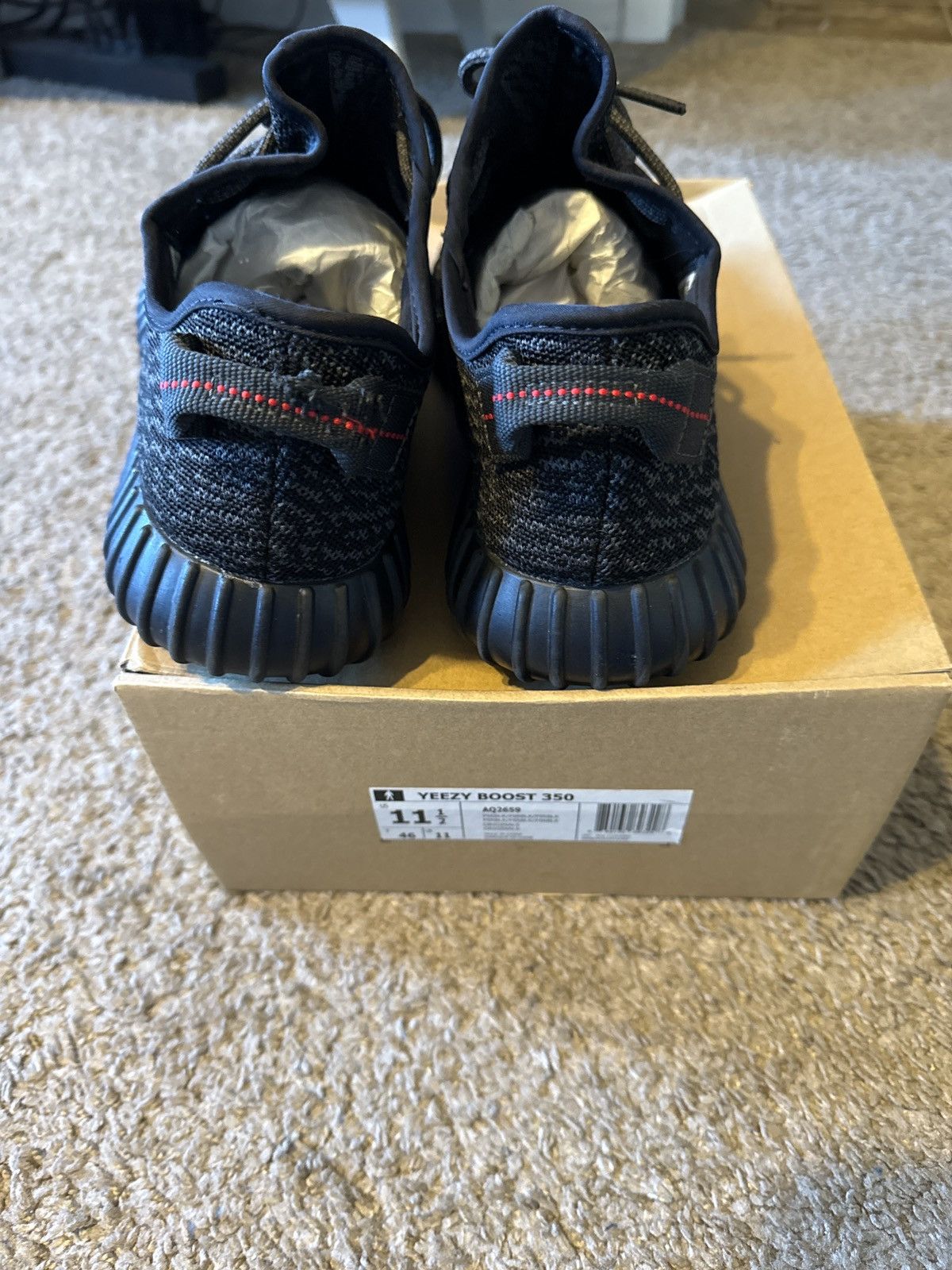 Adidas Adidad Yeezy 350 Pirate Black 2015 Size US 11.5 / EU 44-45 - 5 Thumbnail