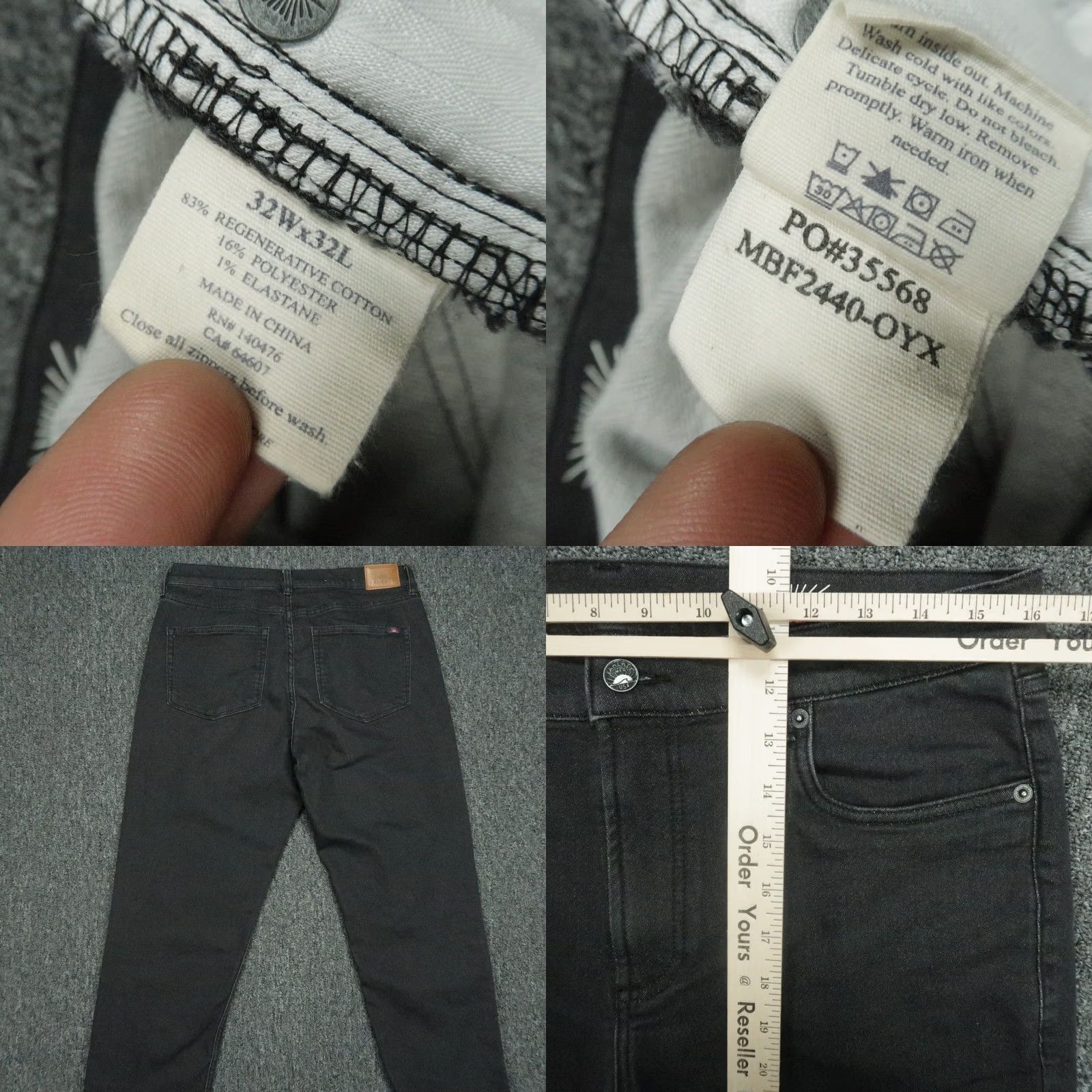 Faherty Faherty Pants Mens 32x26 Onyx Black Stretch 5 Pocket Straight Chino Casual Workwear Mens Size US 32 / EU 48 - 8 Thumbnail